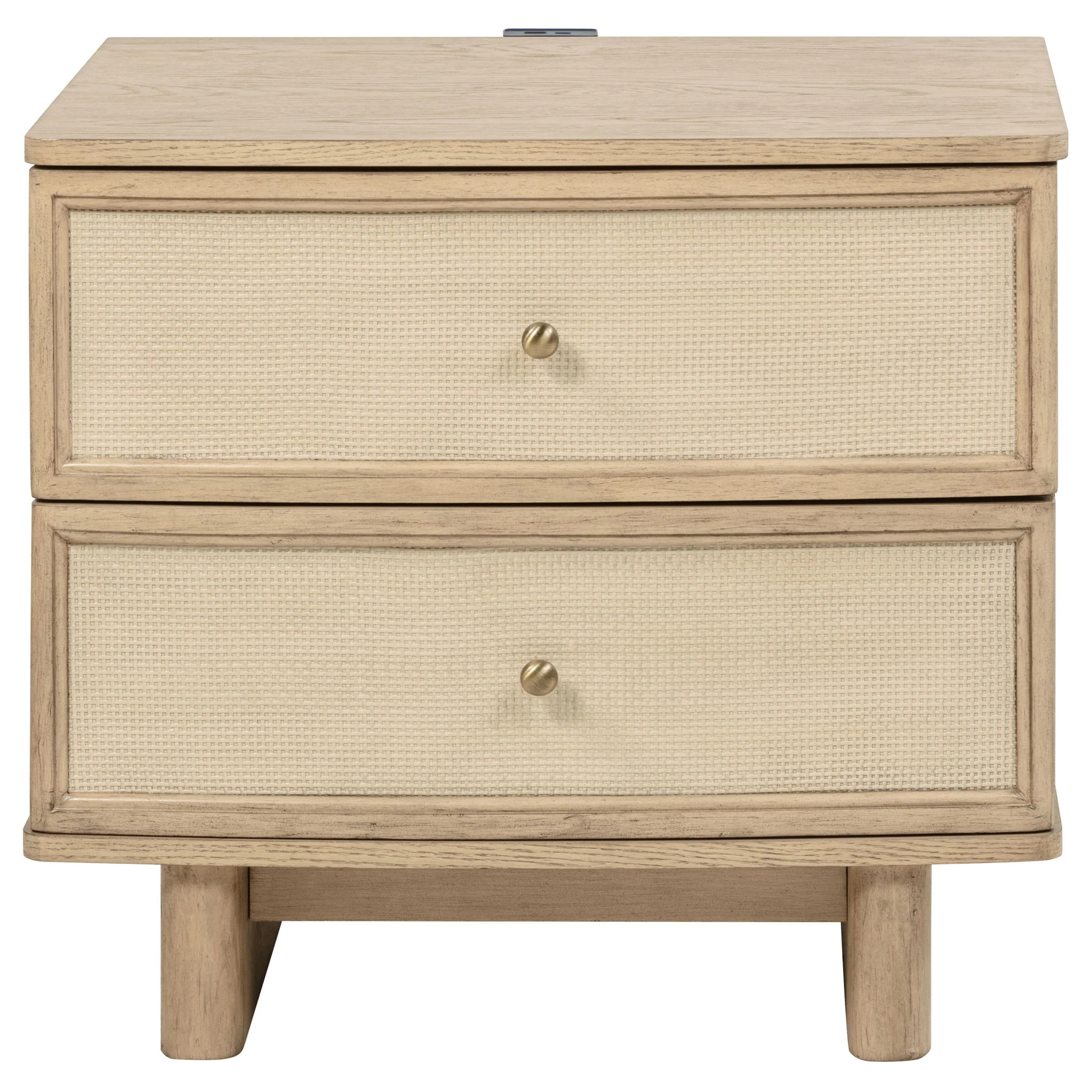 Kailani 2-drawer Nightstand Bedside Table Beige Oak - Image 2