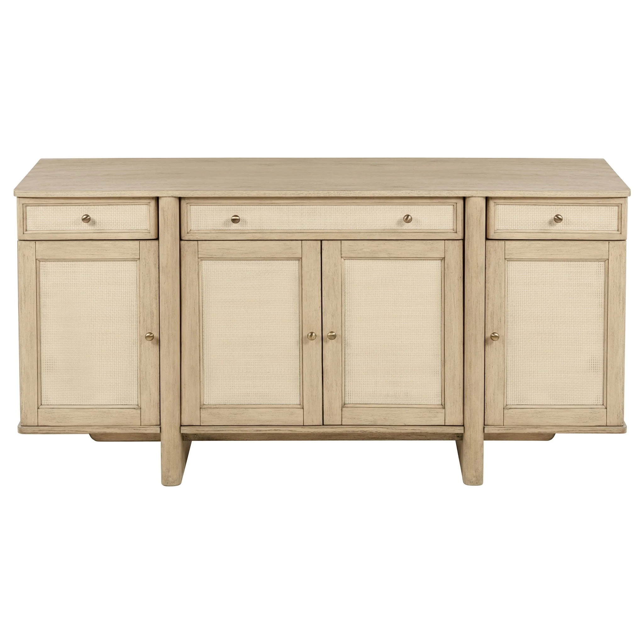 Kailani 4-door Cane Sideboard Buffet Cabinet Beige Oak - Image 4