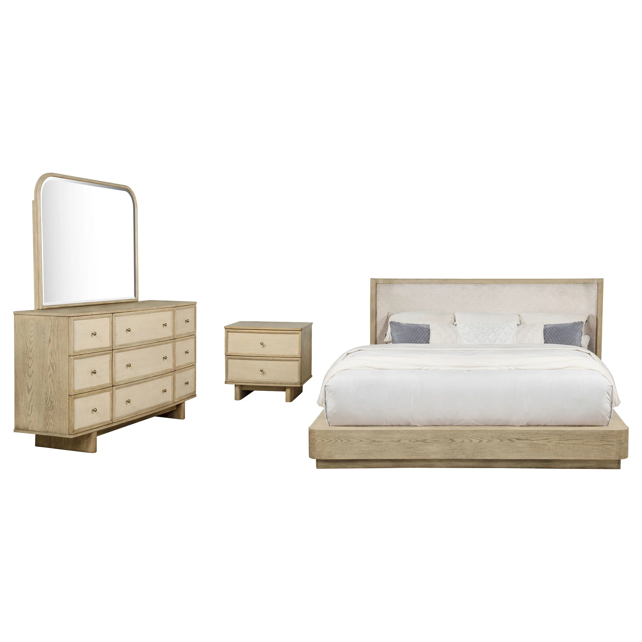 Kailani 4-piece Eastern King Bedroom Set Beige Oak - Image 3