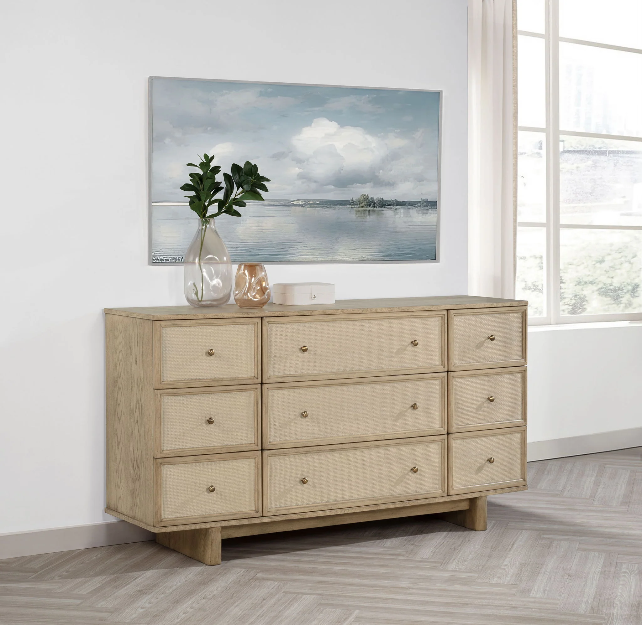Kailani 9-drawer Dresser Cabinet Beige Oak - Image 4