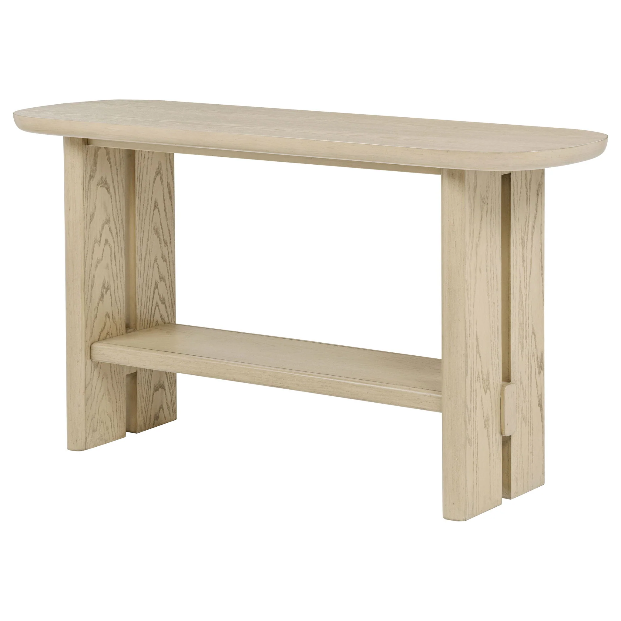 Kailani Coastal Sofa Console Table with Shelf Beige Oak - Image 3