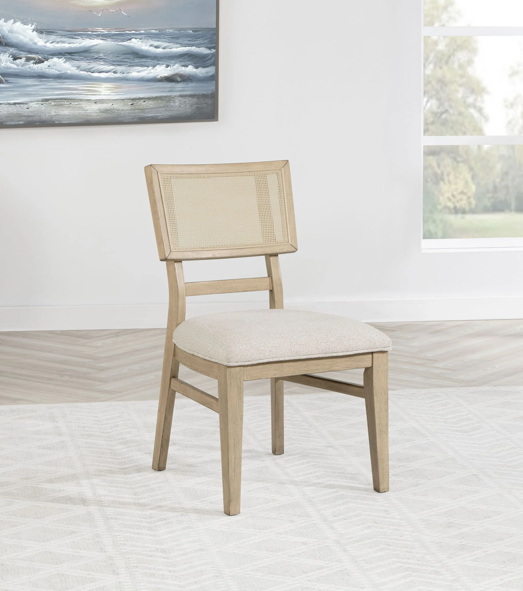 Kailani Rattan Cane Dining Side Chair Beige Oak (Set of 2) - Image 2