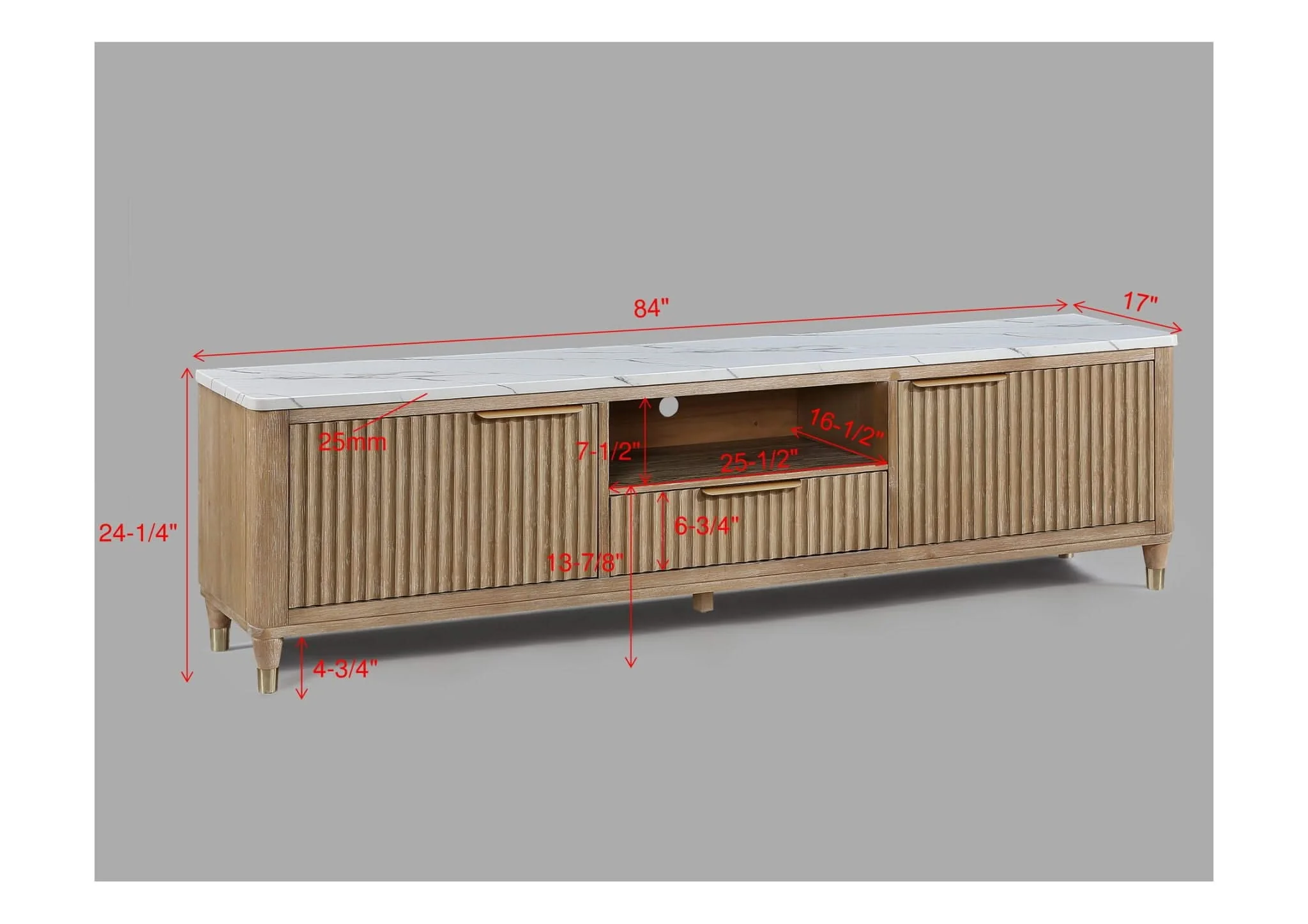 Kara - TV Stand - Cerused Natural - Image 2