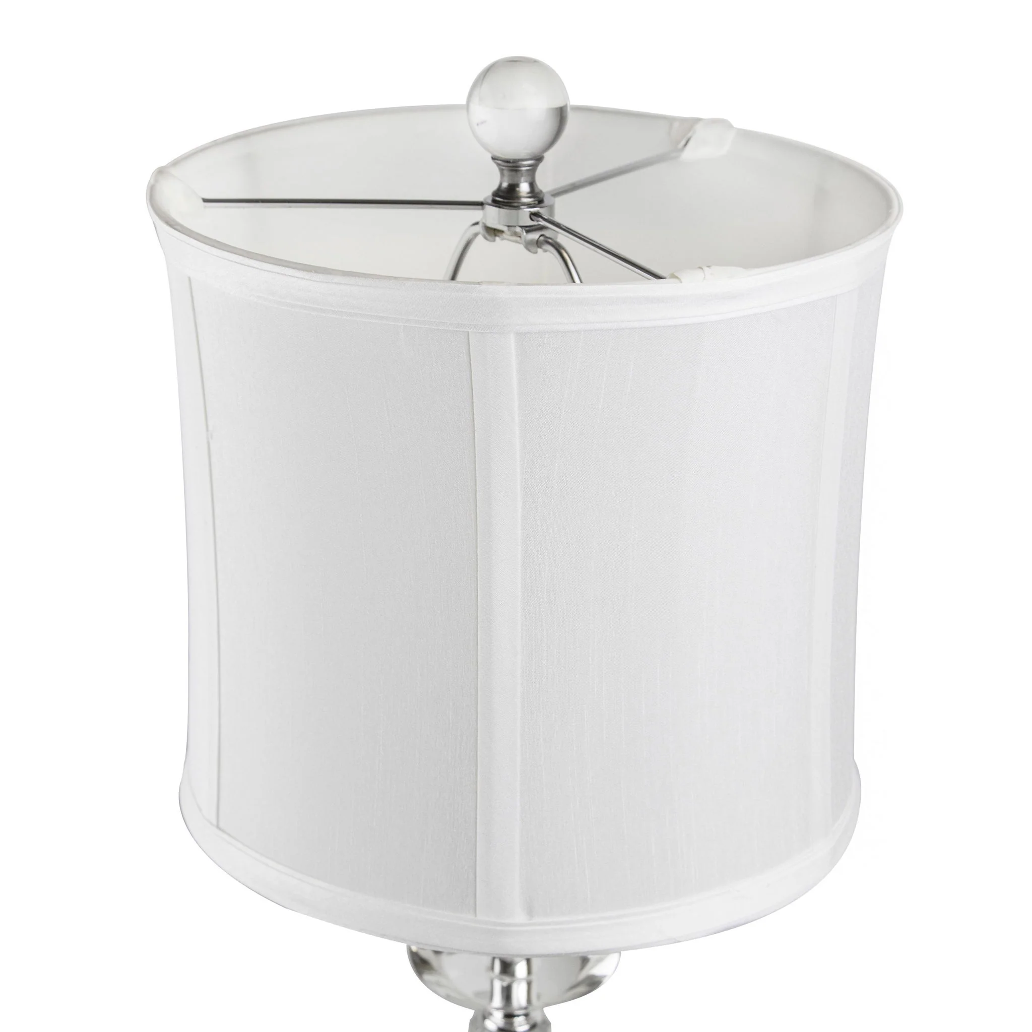 Karat - Contemporary Crystal Table Lamp (Set of 2) - Clear Crystal / Chrome / White Softback - Image 3