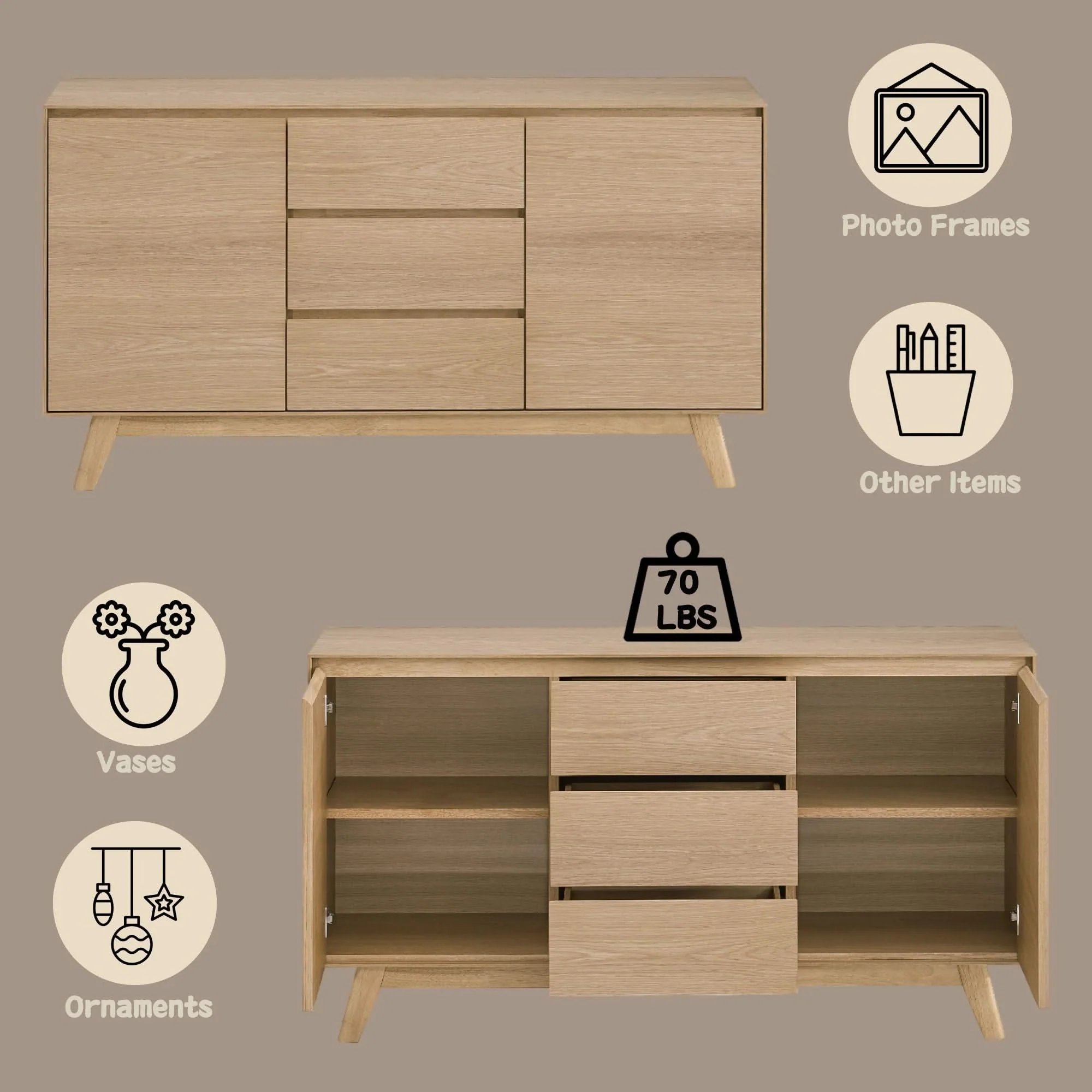 Kasem - Server - Oak - Image 4