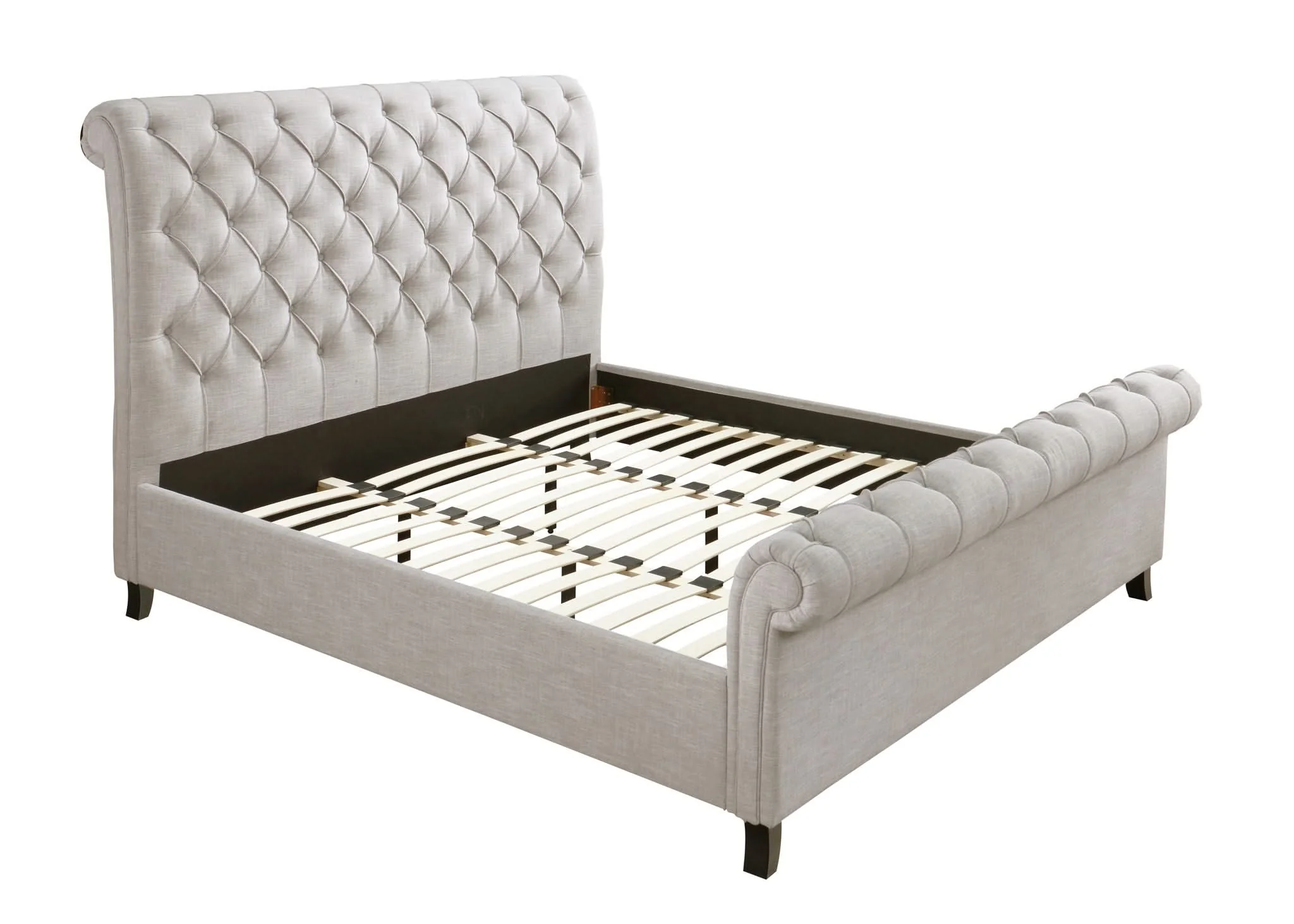 Kate - Queen Platform Bed - Light Gray Tweed - Image 4