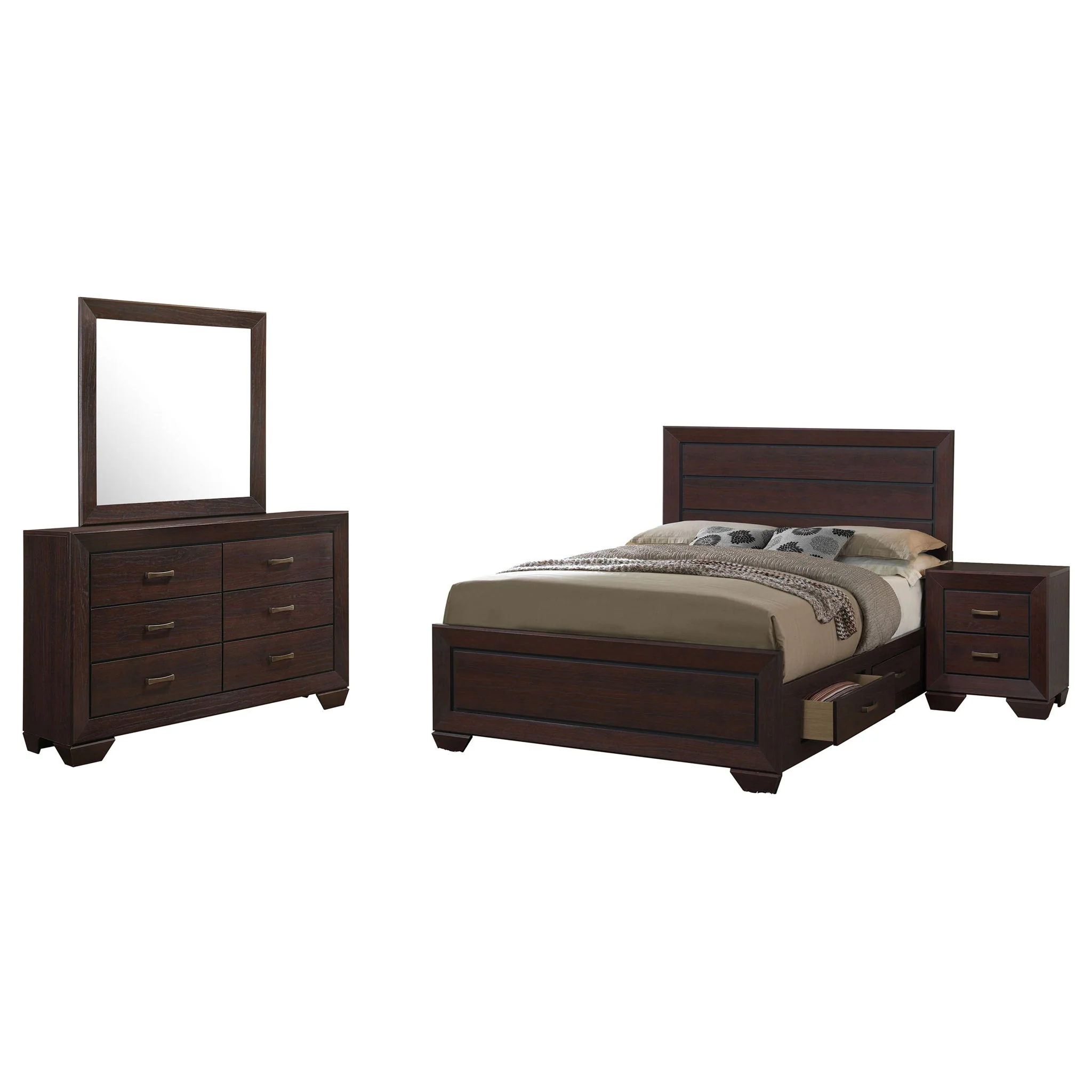 Kauffman 4-piece California King Bedroom Set Dark Cocoa - Image 4
