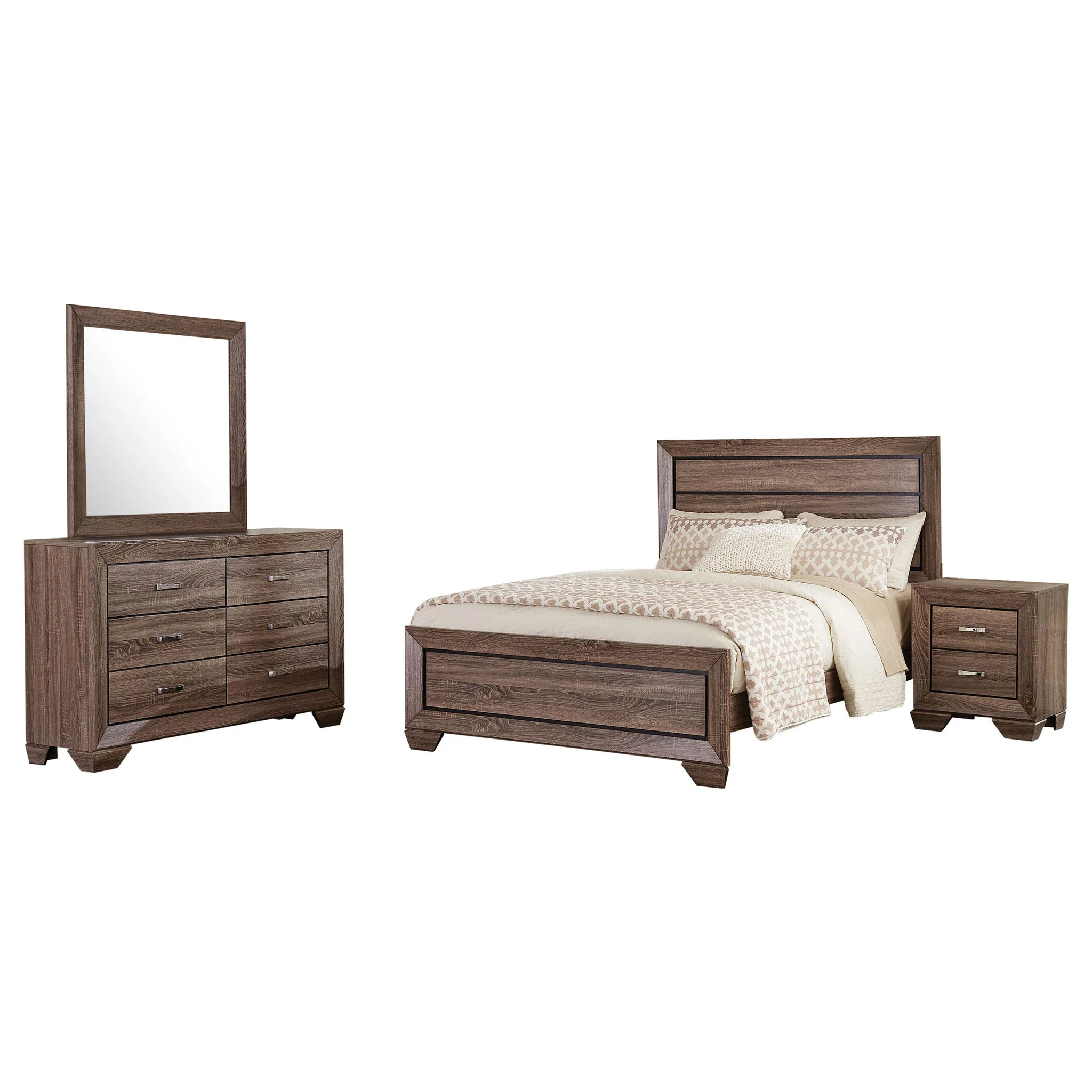 Kauffman 4-piece Eastern King Bedroom Set Washed Taupe - Image 2