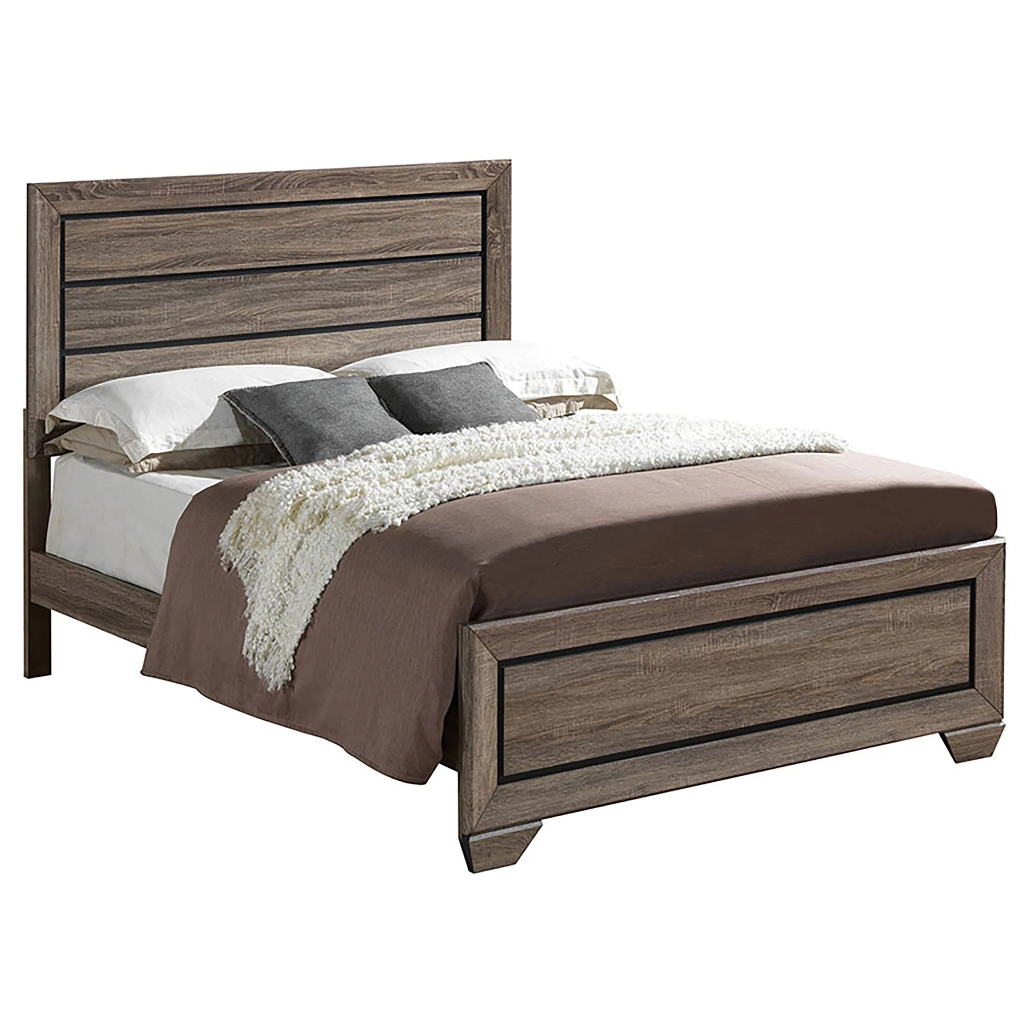 Kauffman 4-piece Queen Bedroom Set Washed Taupe - Image 4