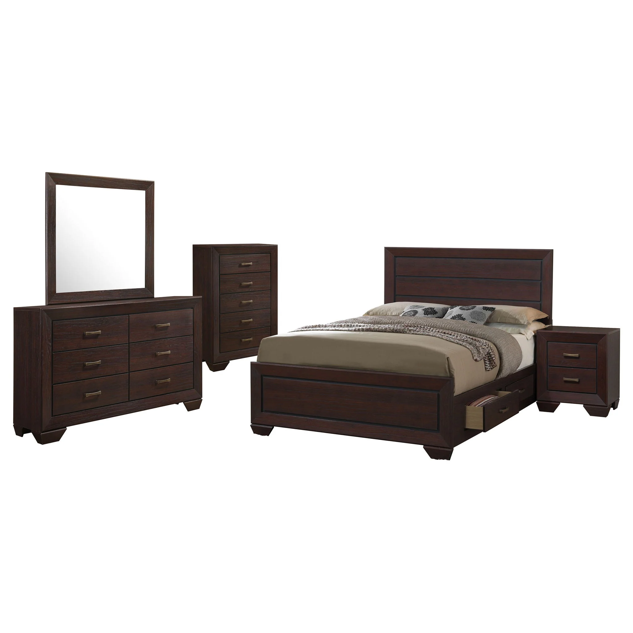 Kauffman 5-piece Queen Bedroom Set Dark Cocoa - Image 2