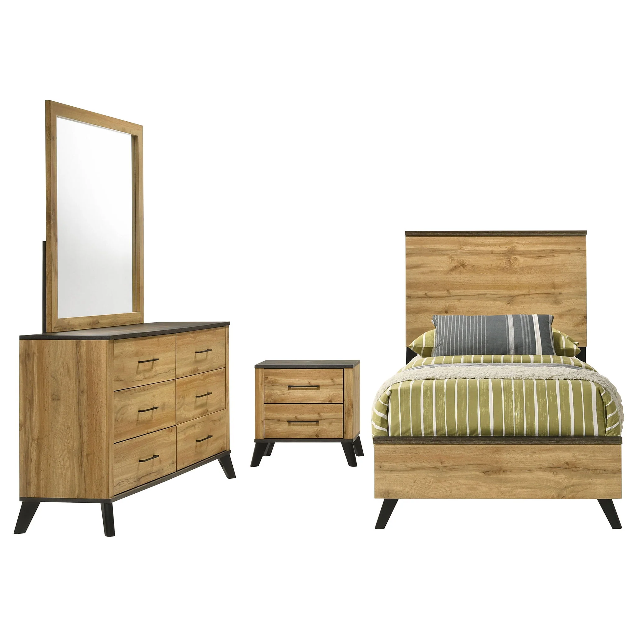 Kaywood 4-piece Twin Bedroom Set Natural Pine - Image 4