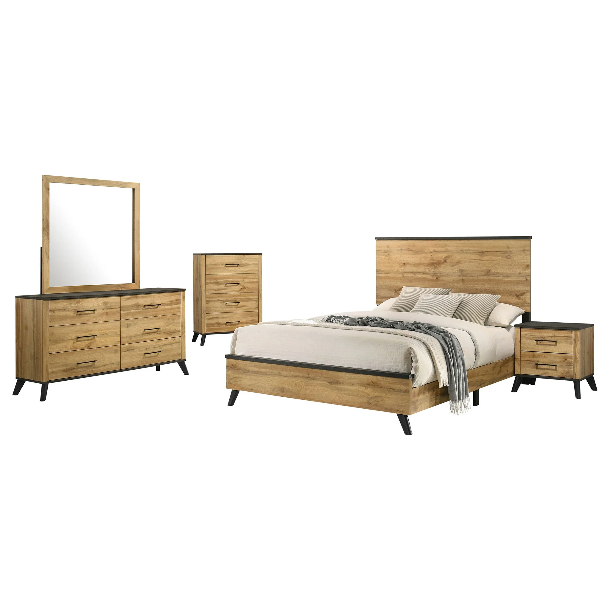 Kaywood 5-piece Queen Bedroom Set Natural Pine - Image 4