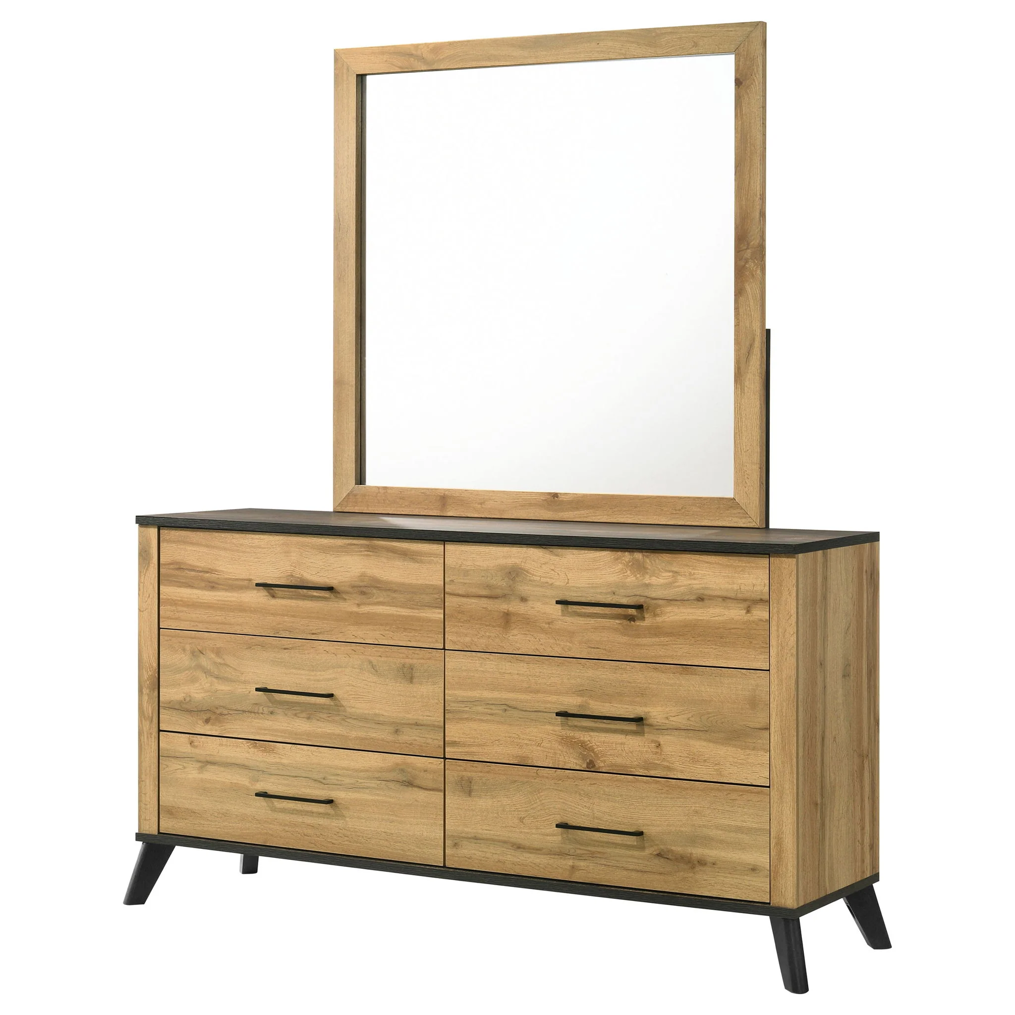 Kaywood 6-drawer Dresser and Mirror Natural Pine - Image 2