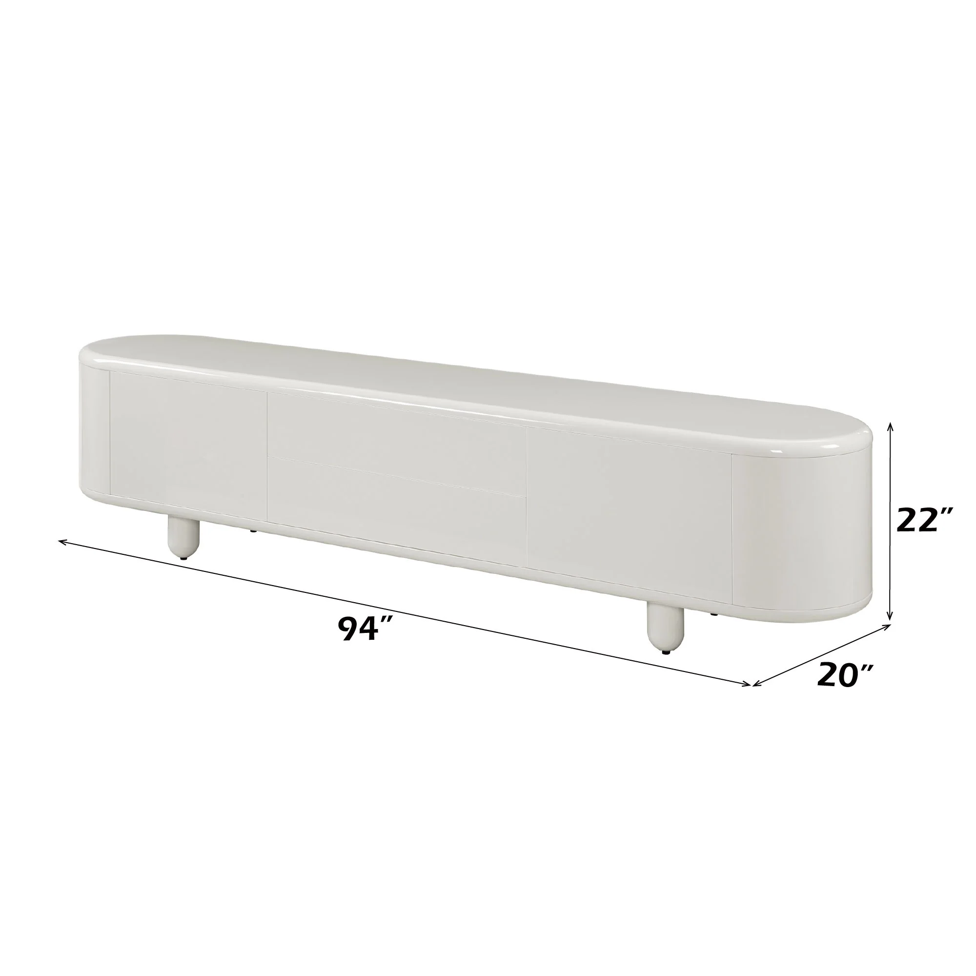 Keely - TV Stand - Gloss White - Image 2