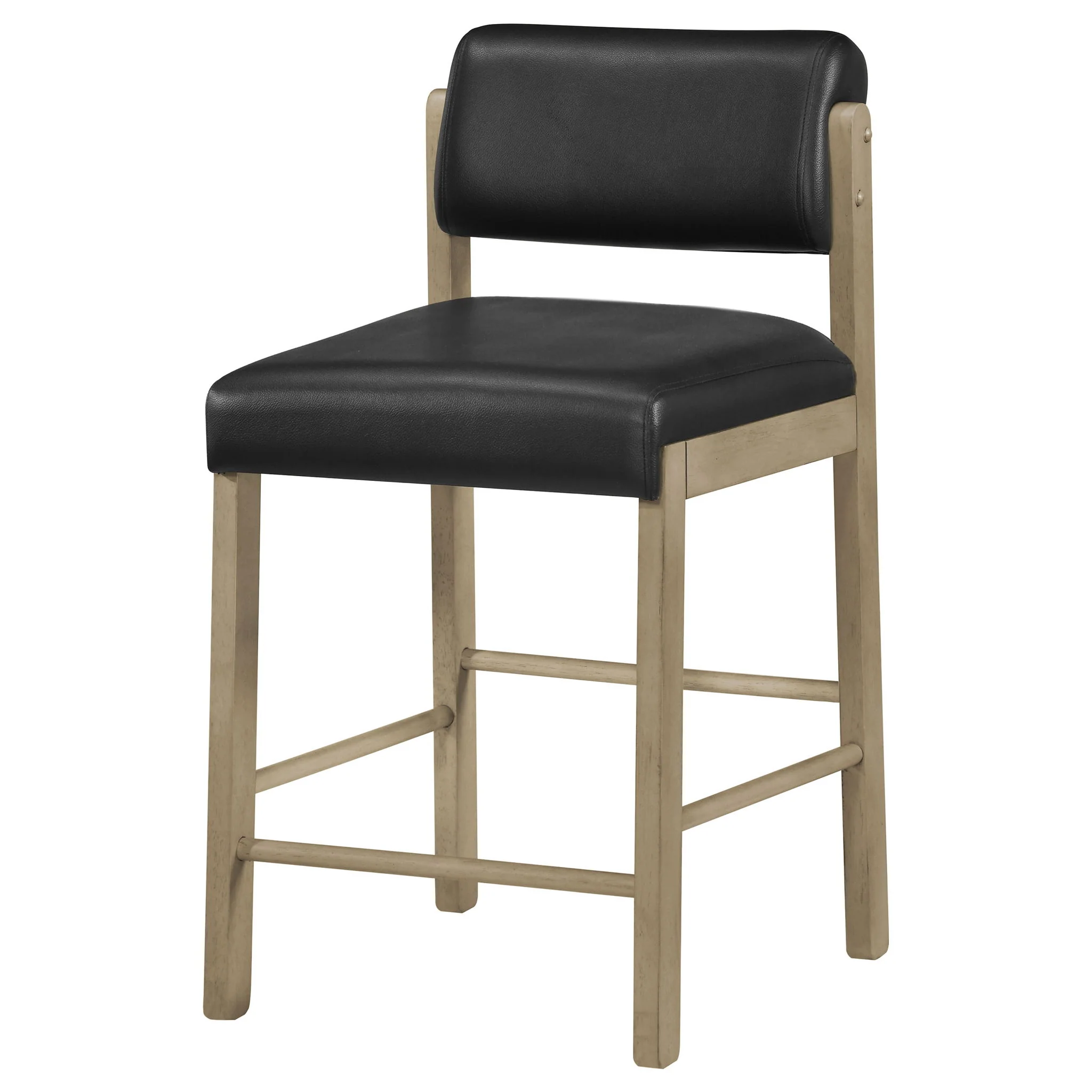 Kehoe Upholstered Counter Height Chair Black and Natural Oak (Set of 2) - Image 3