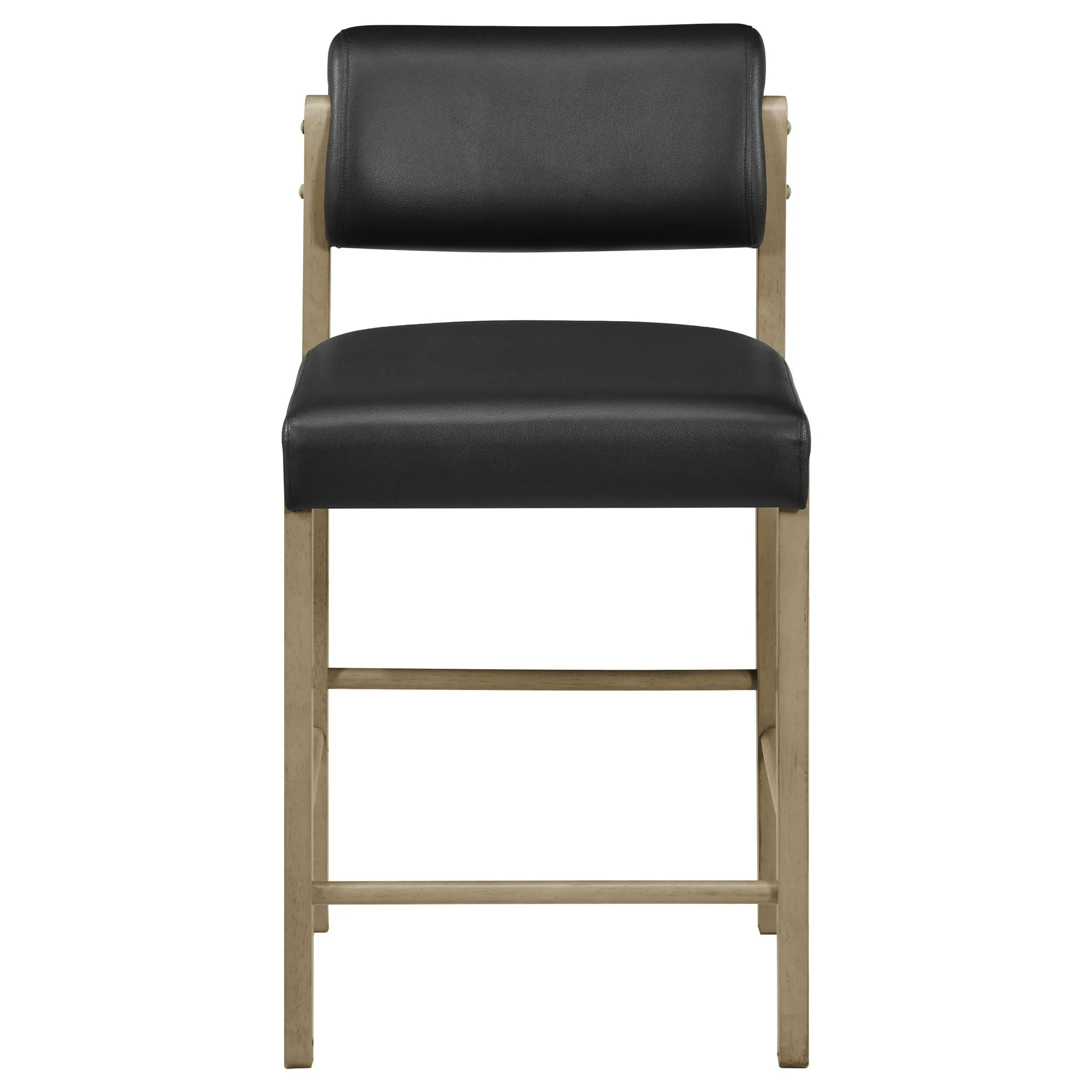 Kehoe Upholstered Counter Height Chair Black and Natural Oak (Set of 2) - Image 4