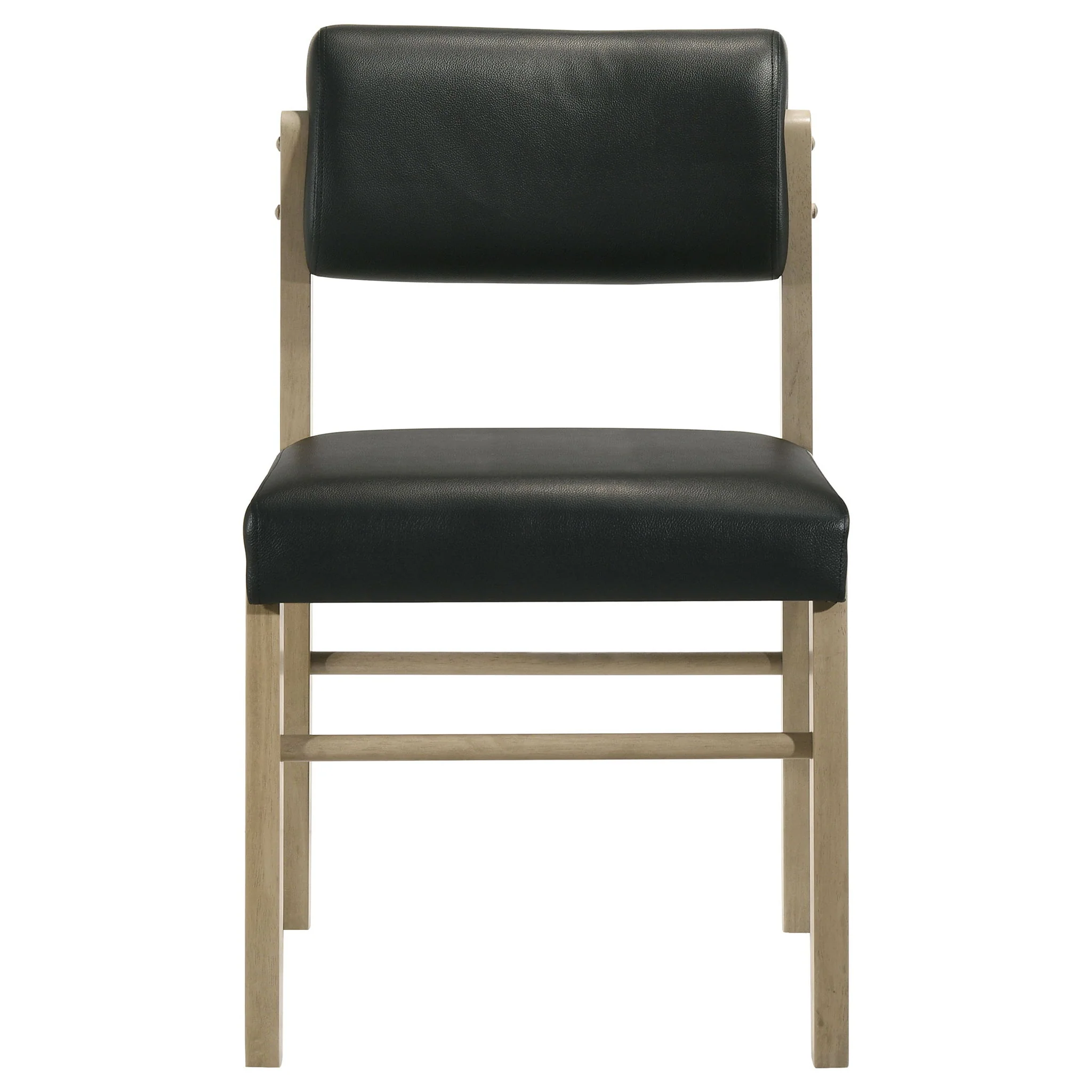 Kehoe Upholstered Dining Side Chair Black and Natural Oak (Set of 2) - Image 3