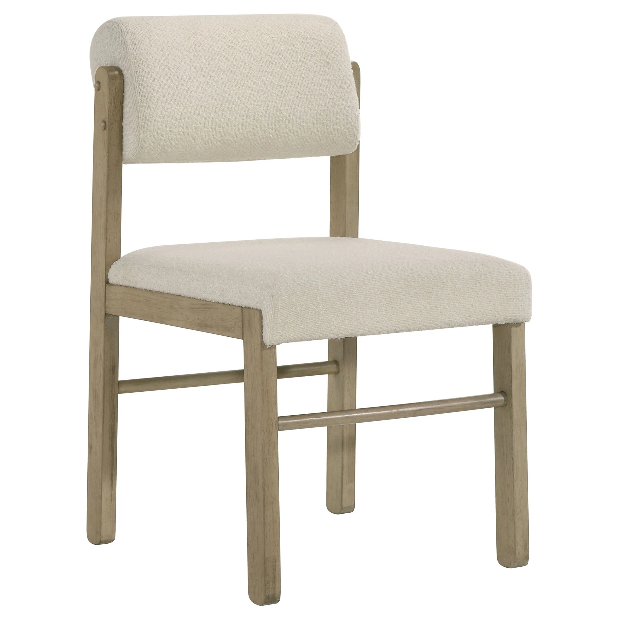 Kehoe Upholstered Dining Side Chair Cream and Natural Oak (Set of 2) - Image 2