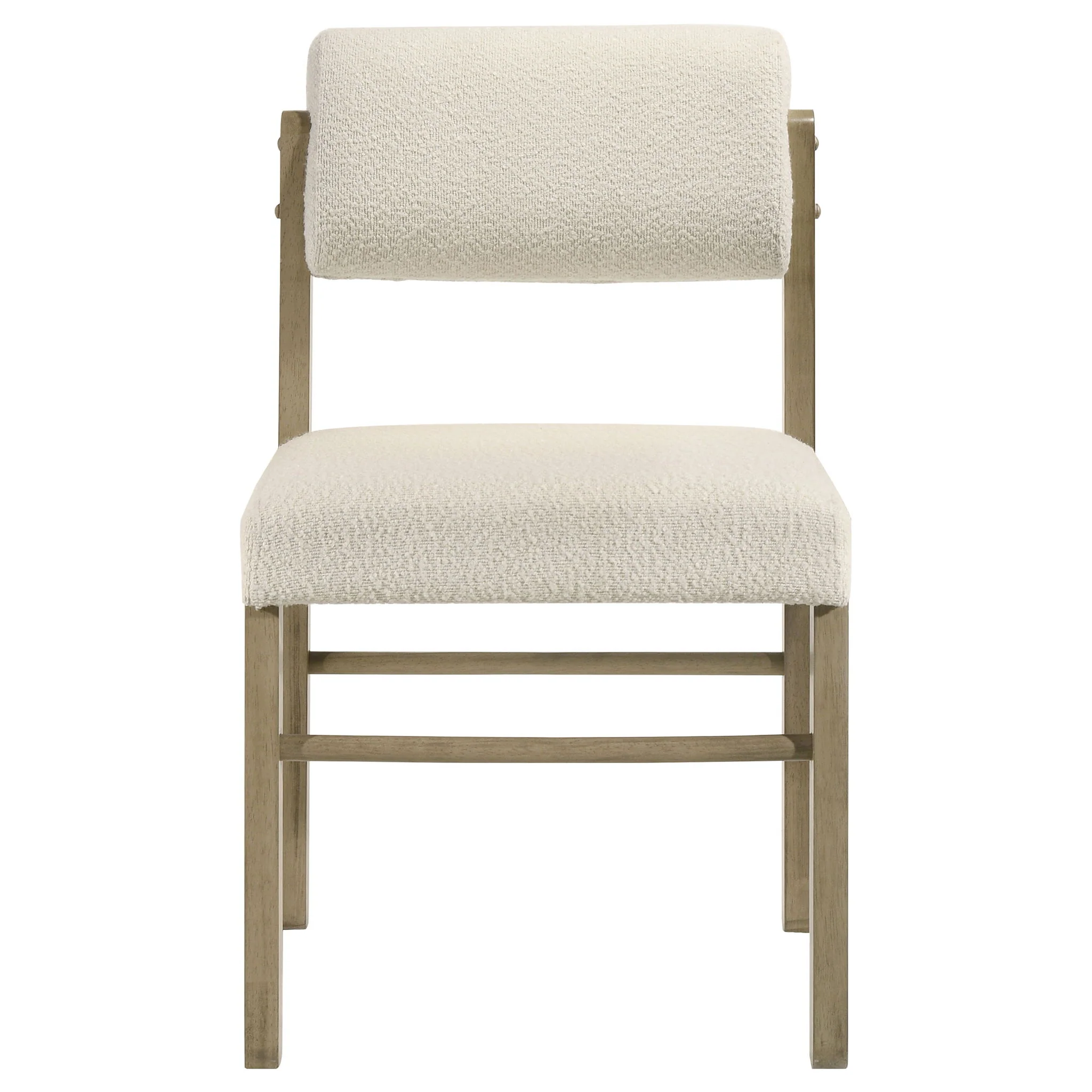 Kehoe Upholstered Dining Side Chair Cream and Natural Oak (Set of 2) - Image 3