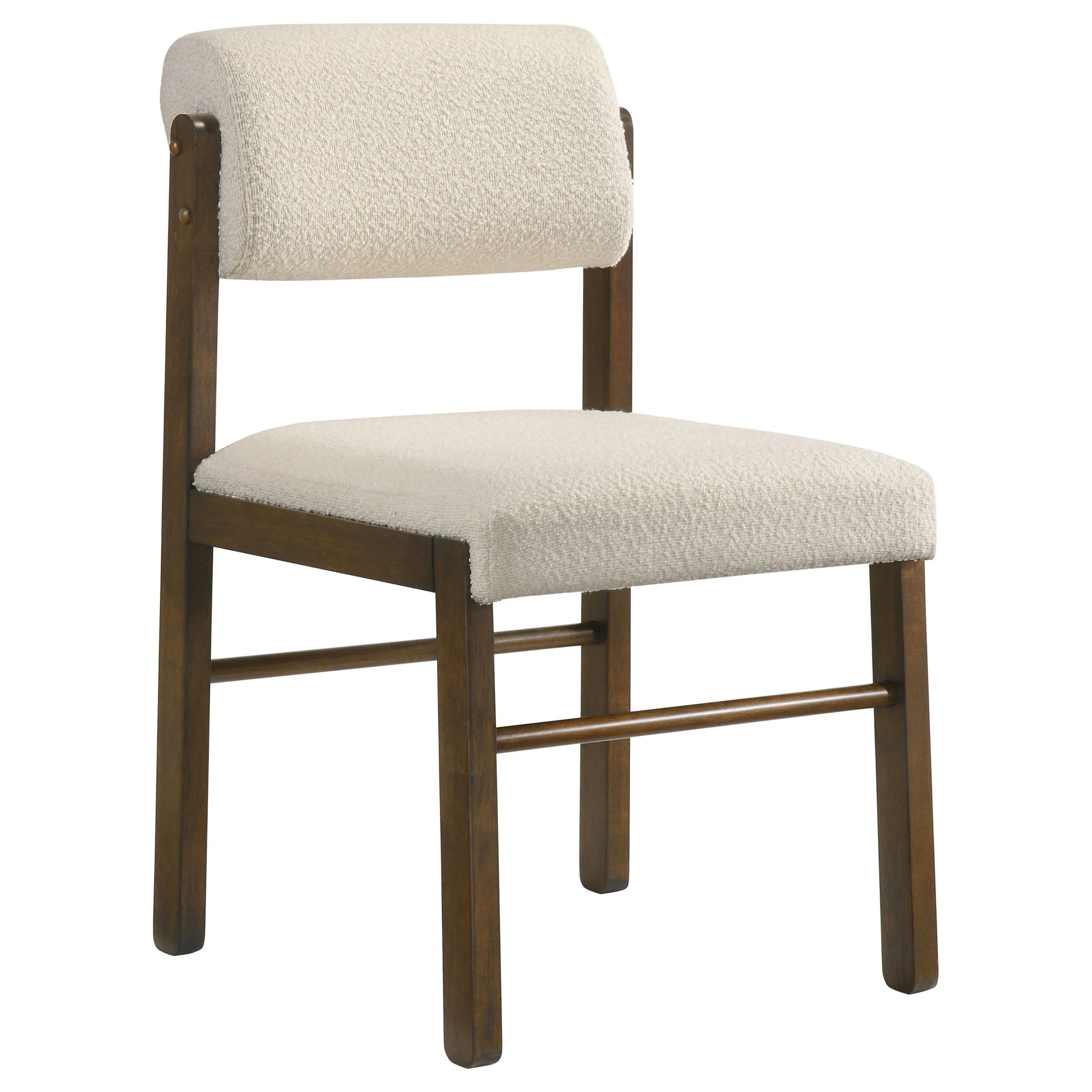 Kehoe Upholstered Dining Side Chair Cream and Walnut (Set of 2) - Image 4