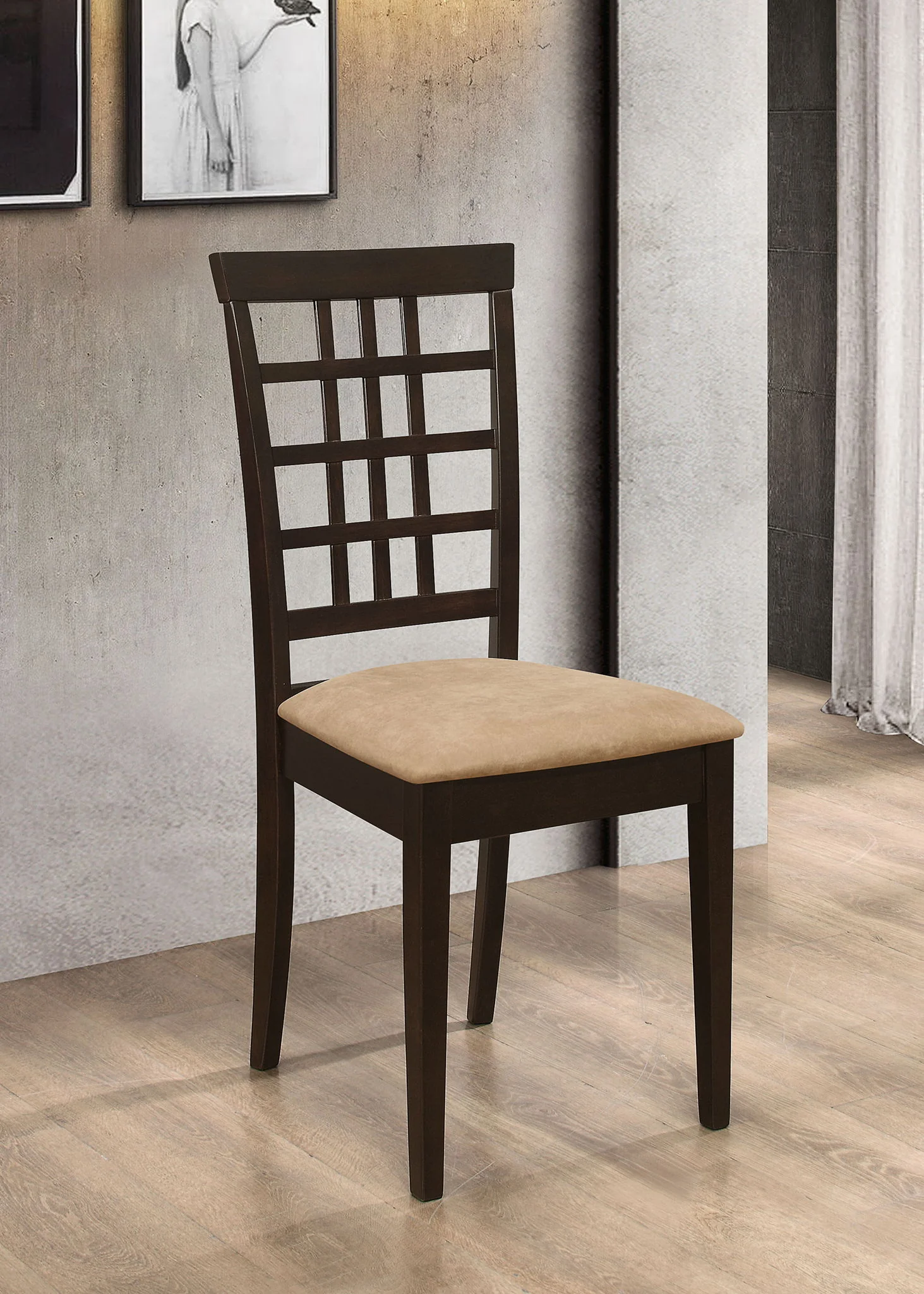 Kelso Lattice Back Dining Side Chair Cappuccino (Set of 2) - Image 2