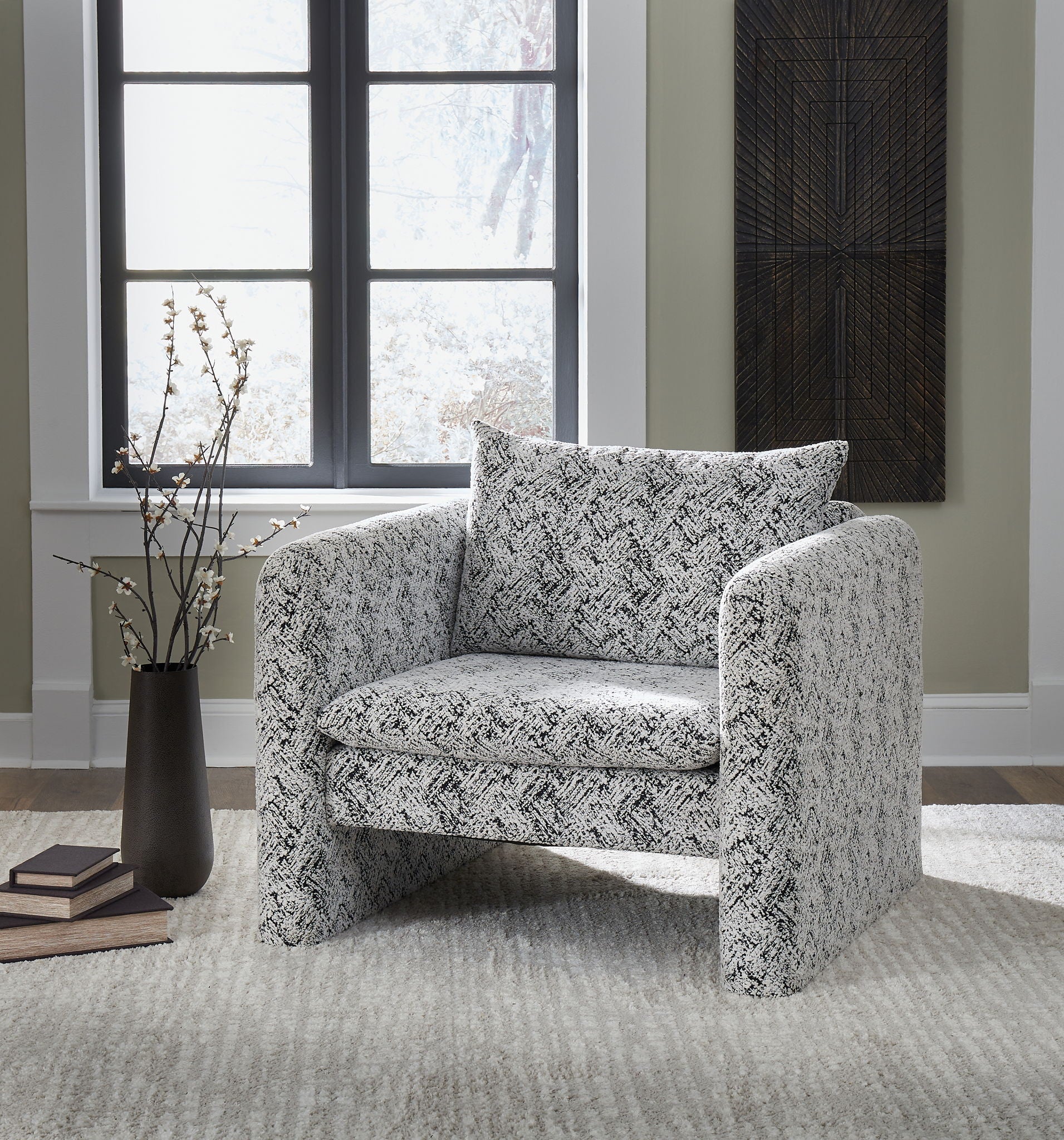 Kenbell - Accent Chair - Black / White - Image 3