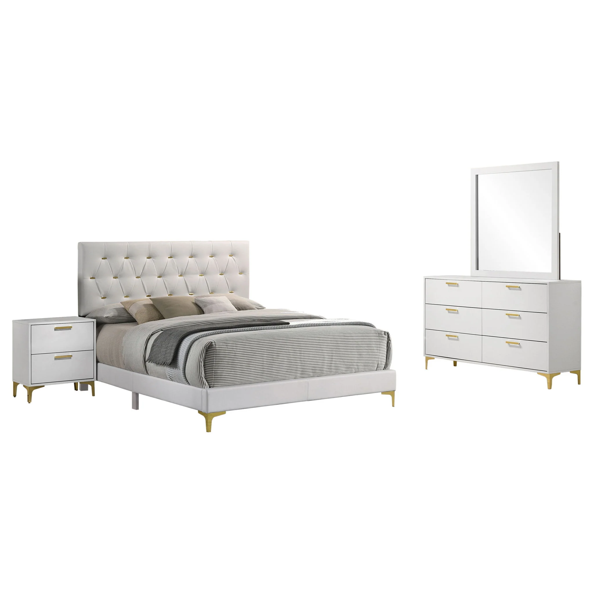 Kendall 4-piece Eastern King Bedroom Set White - Image 2