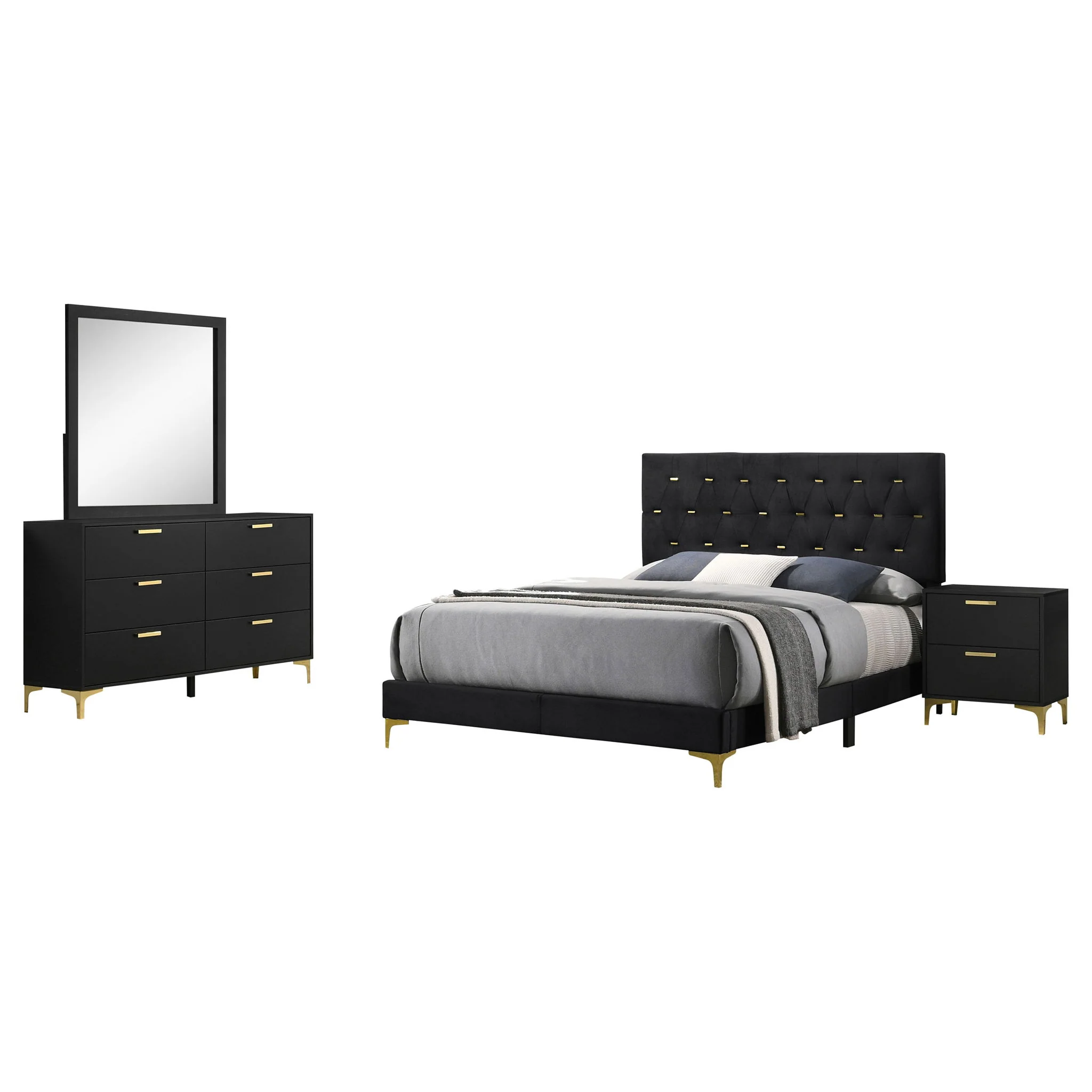 Kendall 4-piece Queen Bedroom Set Black - Image 3