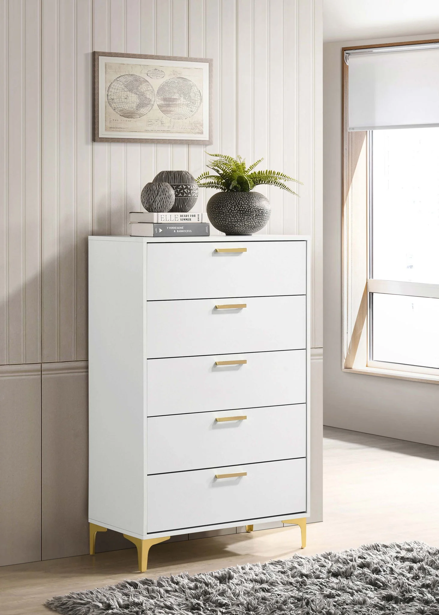 Kendall 5-drawer Bedroom Chest White - Image 4