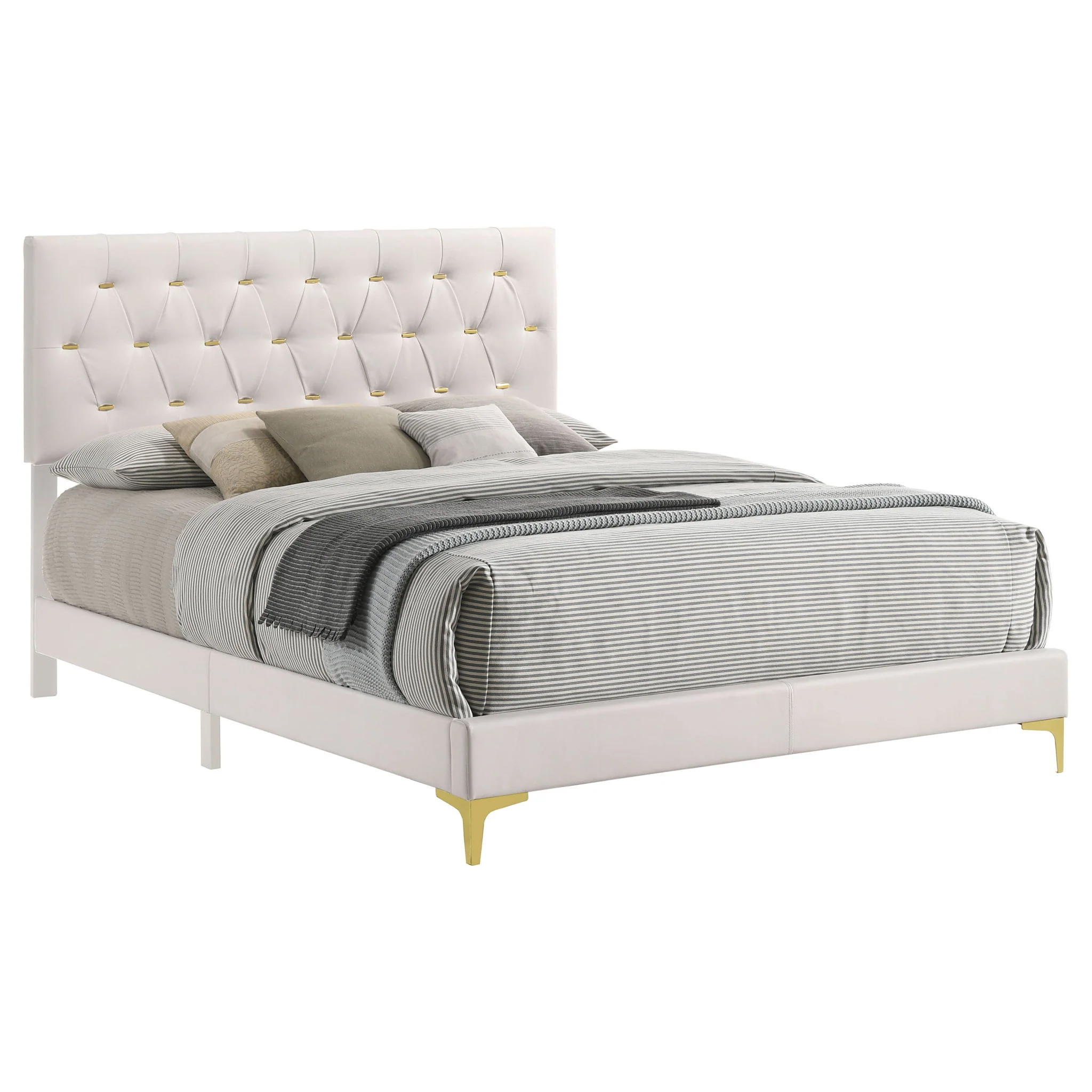 Kendall Upholstered California King Panel Bed White - Image 3