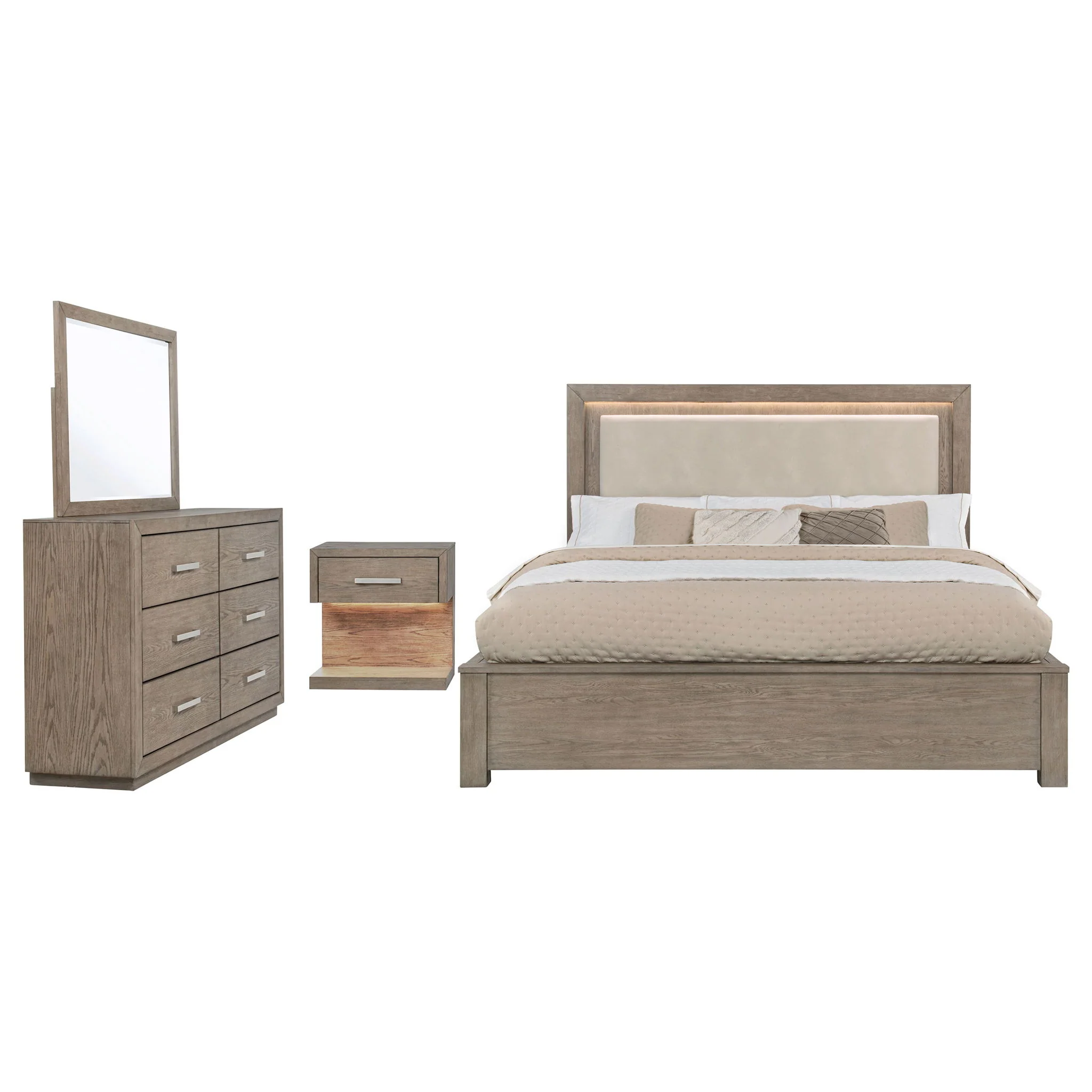 Kenora 4-piece Eastern King Bedroom Set Barley Brown - Image 4