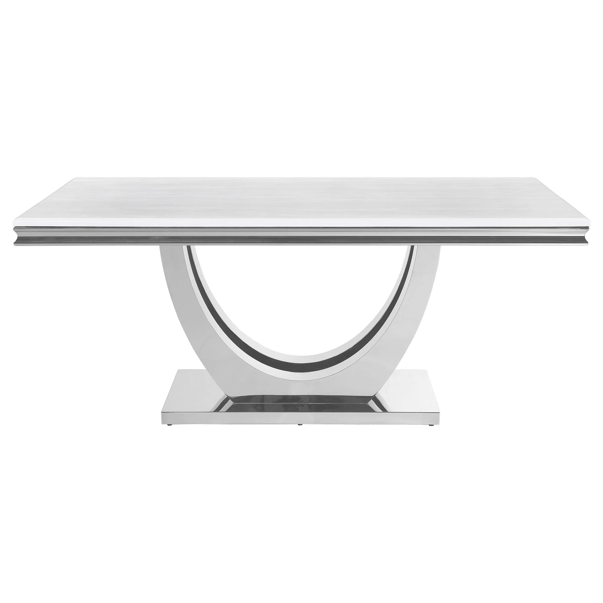 Kerwin 7-piece Rectangular Dining Table Set Grey and Chrome - Image 3