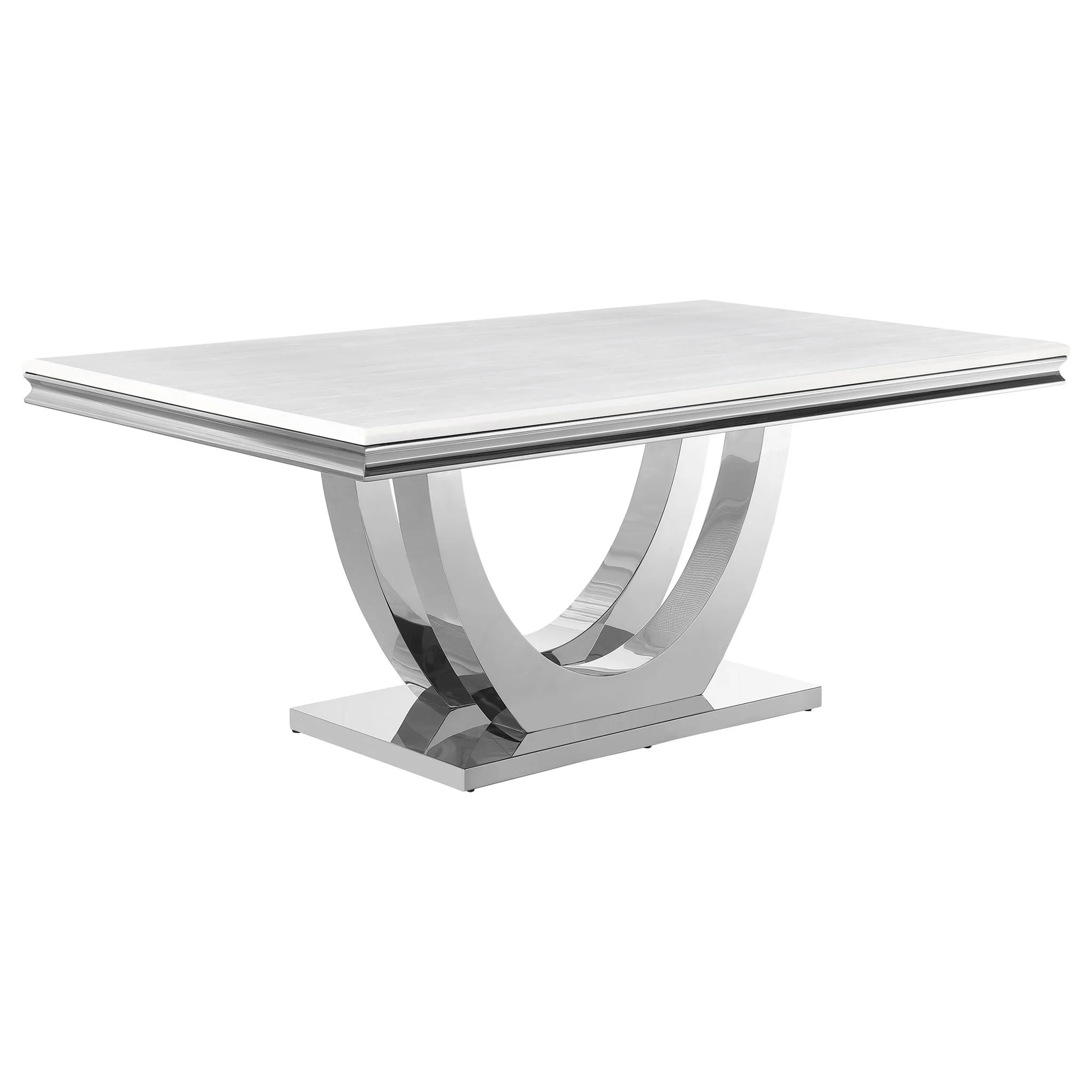 Kerwin 7-piece Rectangular Dining Table Set Grey and Chrome - Image 4