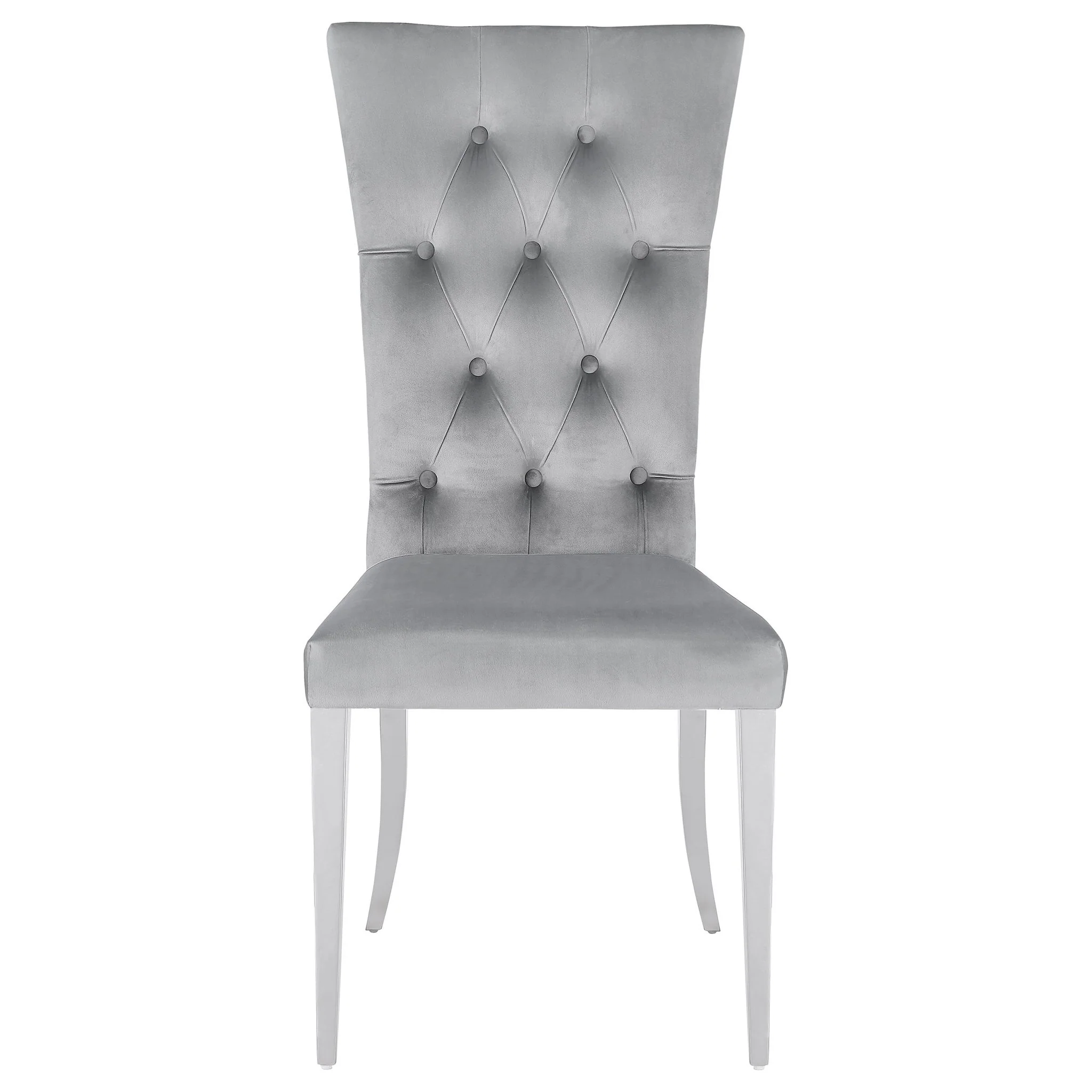 Kerwin Velvet Upholstered Dining Side Chair Grey (Set of 2) - Image 3