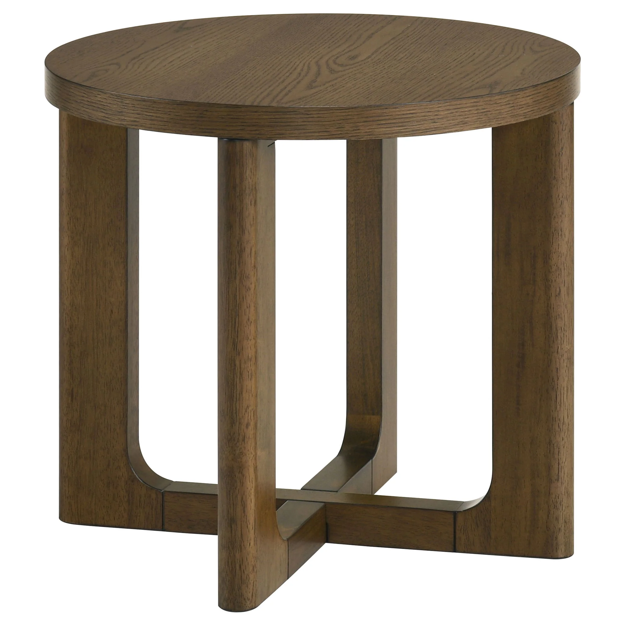 Kessler 3-piece Round Sculptural Wood Coffee Table Set Brown - Image 2