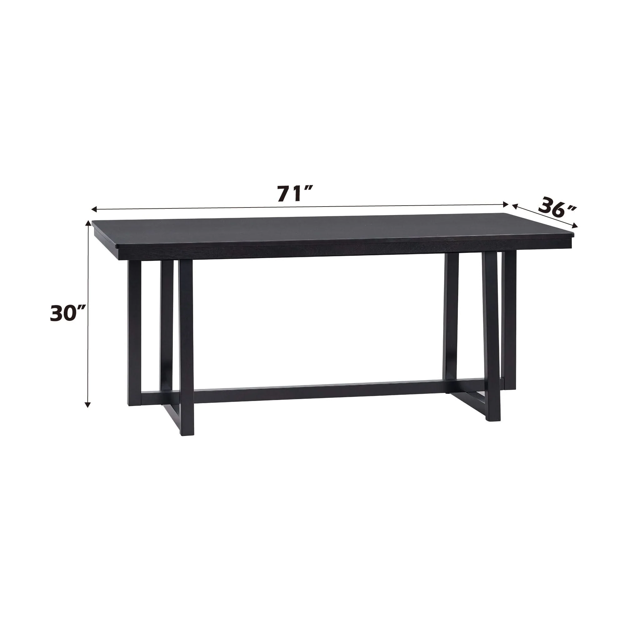 Kini - 7 Pieces Dining Room Set - Black - Image 2