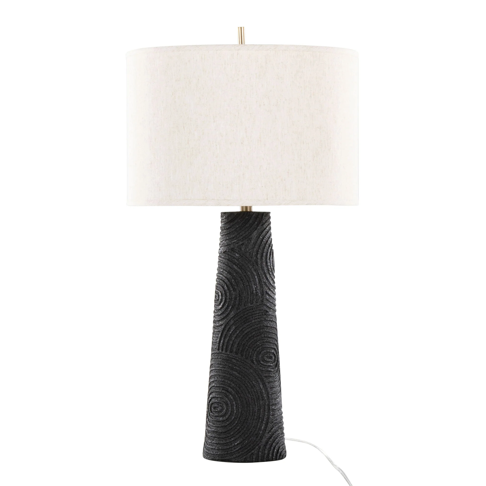 Kona - Contemporary Table Lamp (Set of 2) - Matte Black / Modern Brass / Natural - Image 4