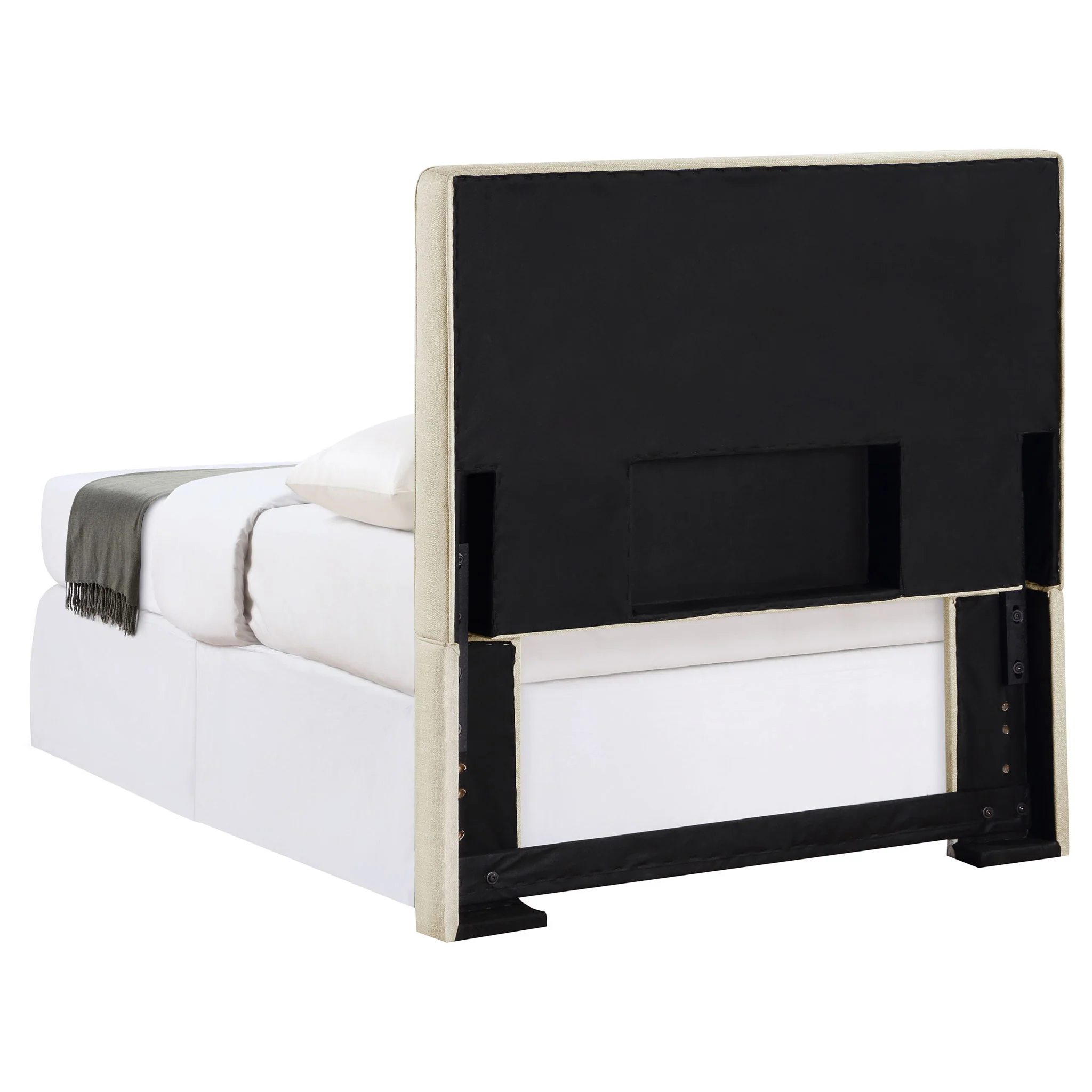 Kosmo Upholstered Twin Panel Headboard Sand - Image 4