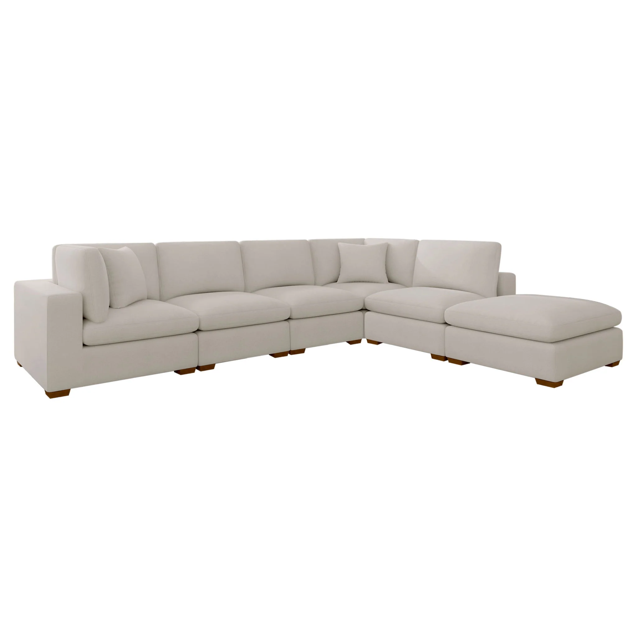 Lakeview 6-piece Upholstered Modular Sectional Sofa Ivory - Image 4