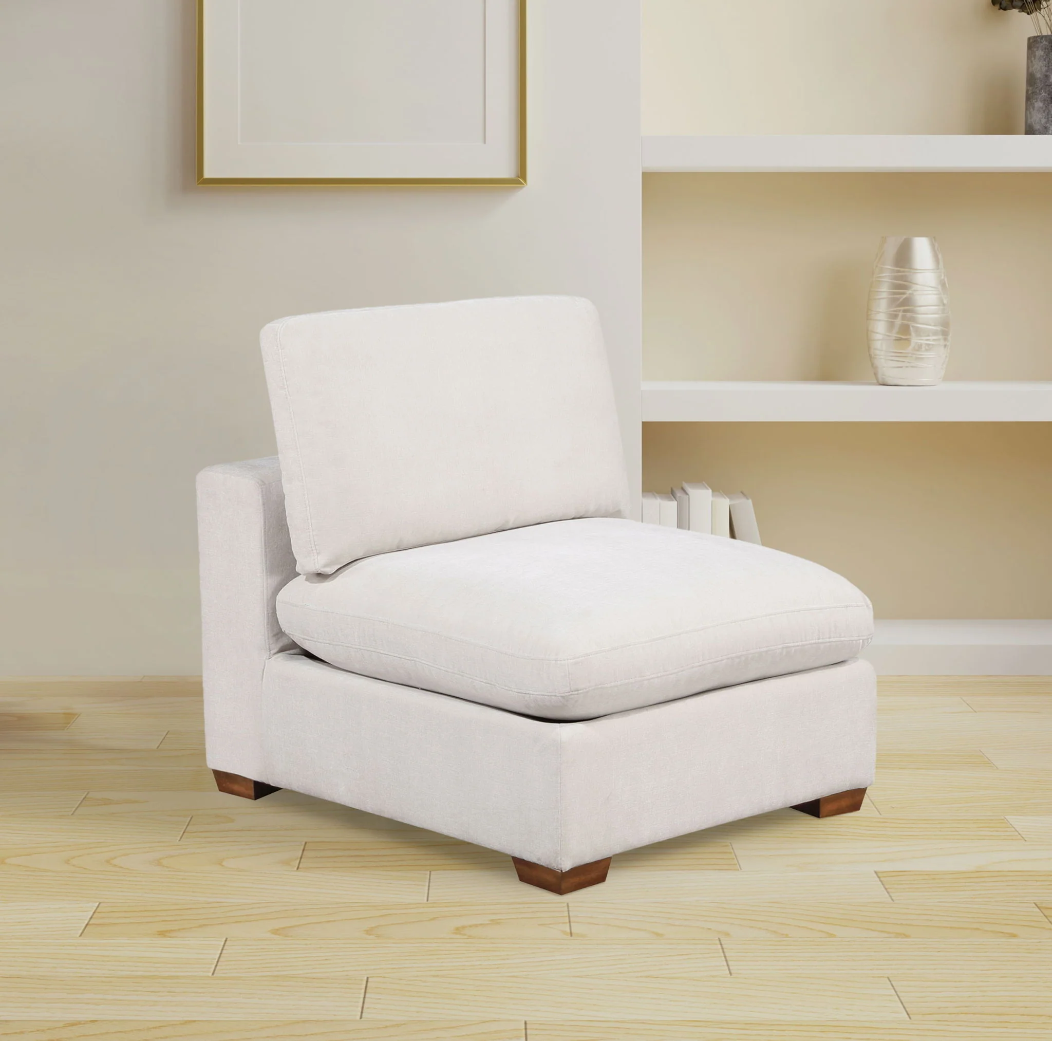 Lakeview Upholstered Armless Chair Ivory - Image 2