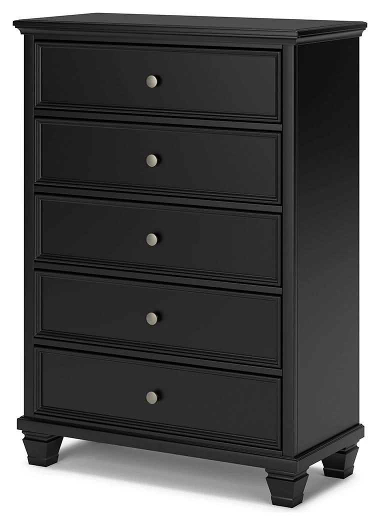 Lanolee - Five Drawer Chest - Black - Image 3
