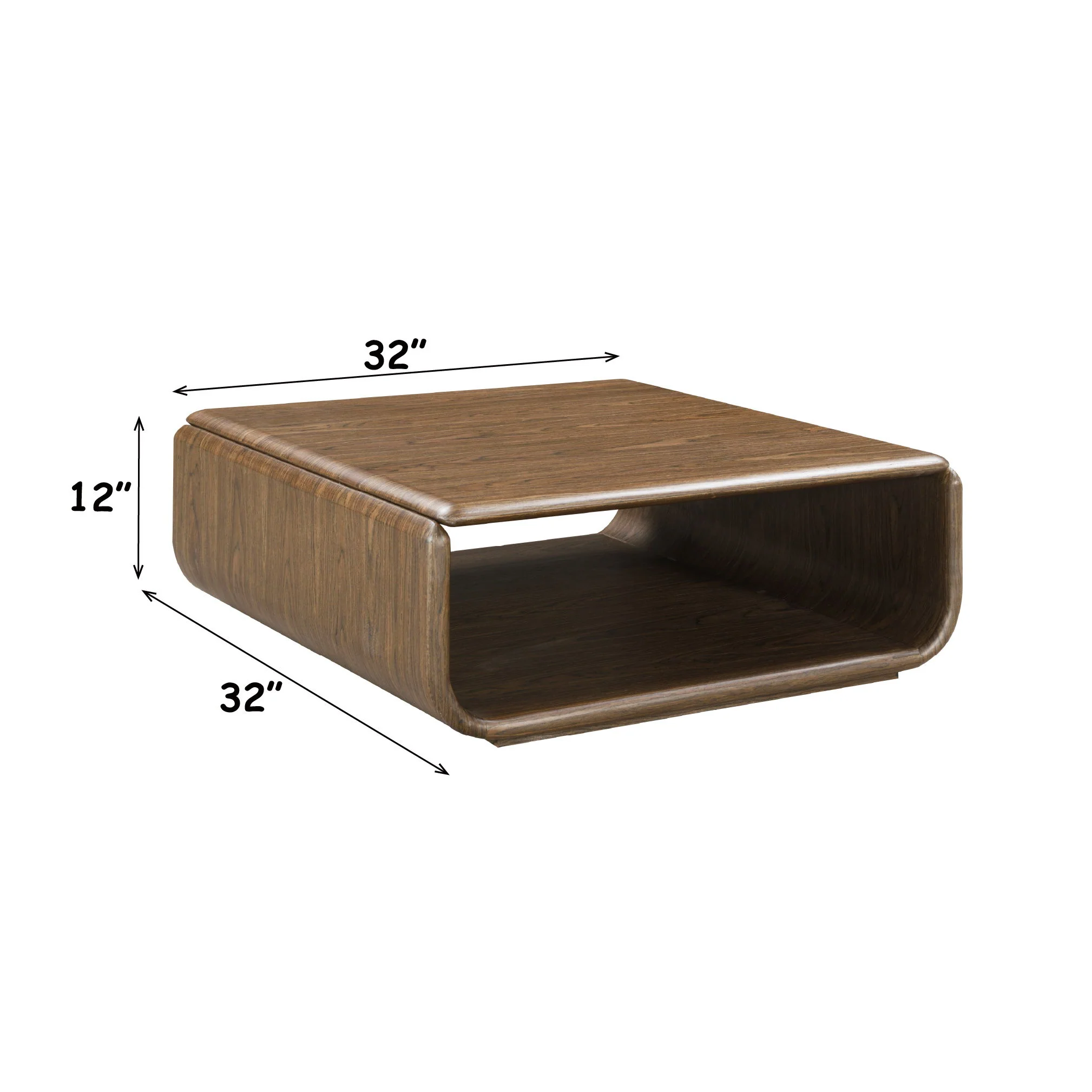Lanza - Coffee Table With Open Shelf Storage - Dark Walnut - Image 3