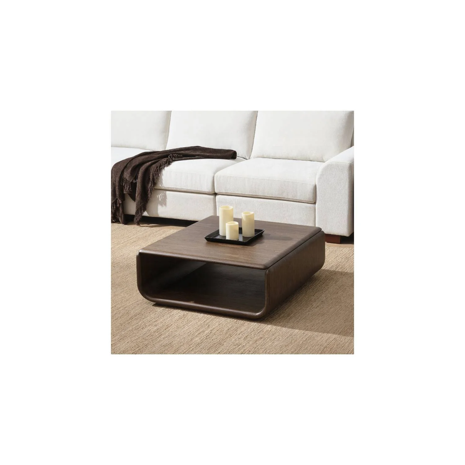 Lanza - Coffee Table With Open Shelf Storage - Dark Walnut - Image 4