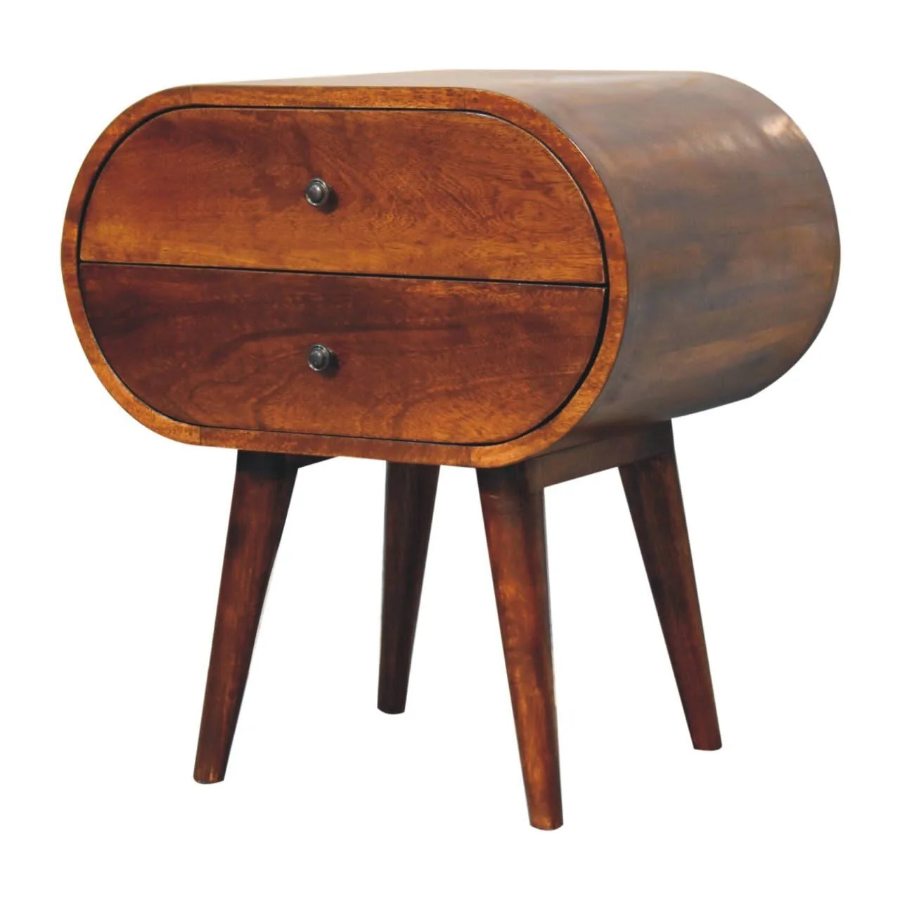 Large Chestnut Circular Bedside - Image 5