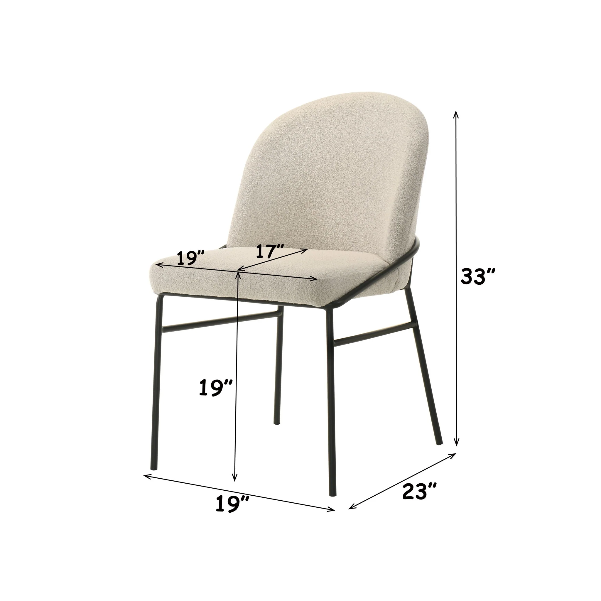 Lark - Side Chair (Set of 2) - Black / Cream - Image 4