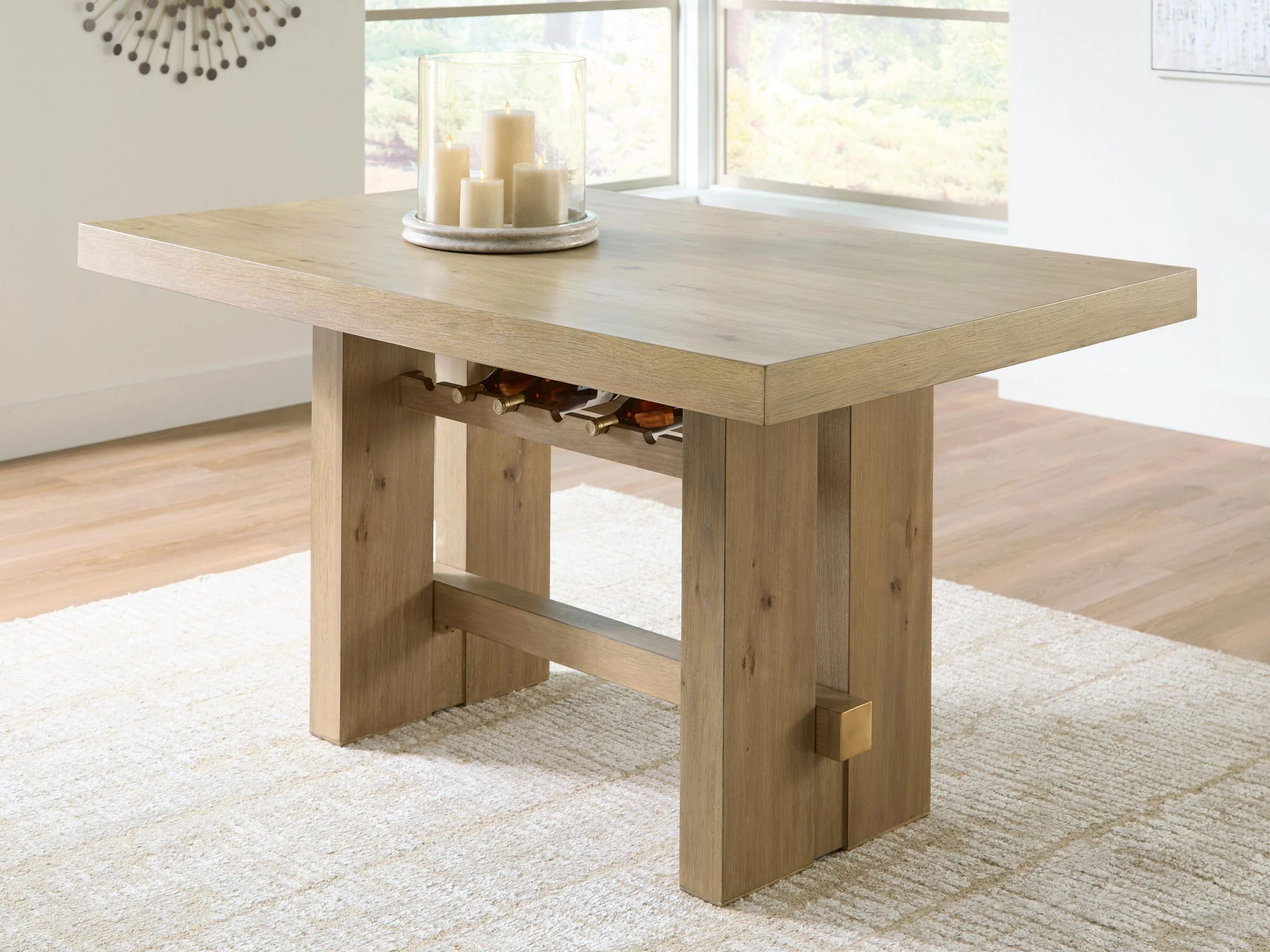 Lasinger - Rectangular Dining Room Counter Table - Light Brown - Image 4