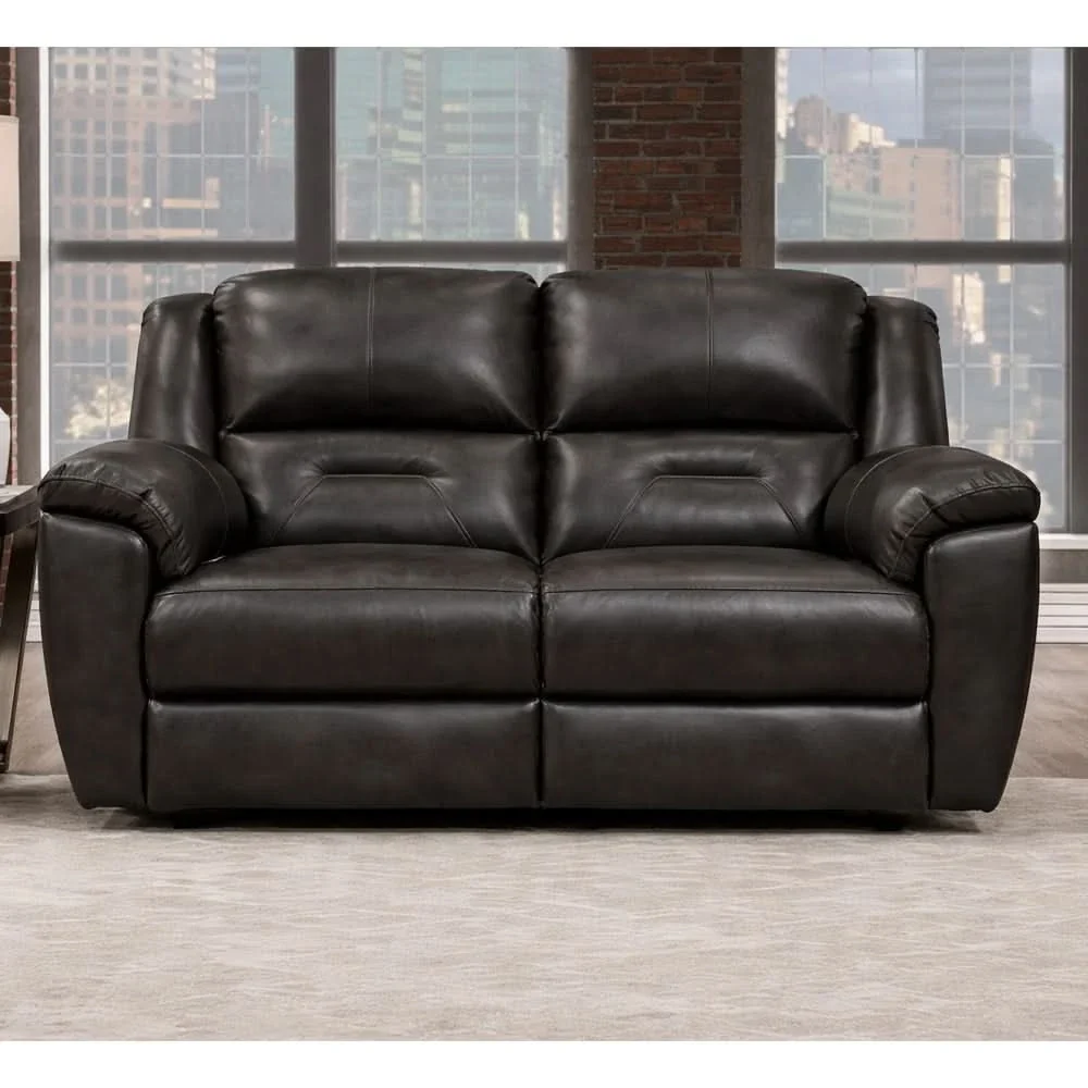 Latitude Power Leather Reclining Loveseat with Console, Cupholders and Wall Hugger Design - Image 3