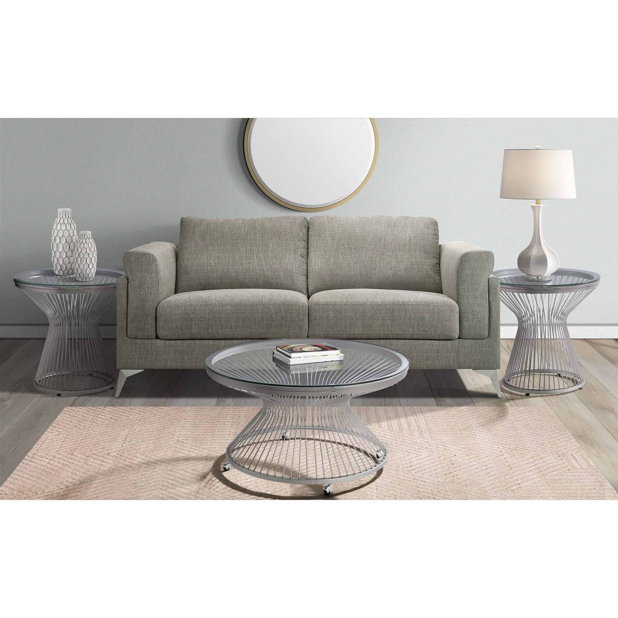 Lavinia - Chrome End Table - White - Image 2