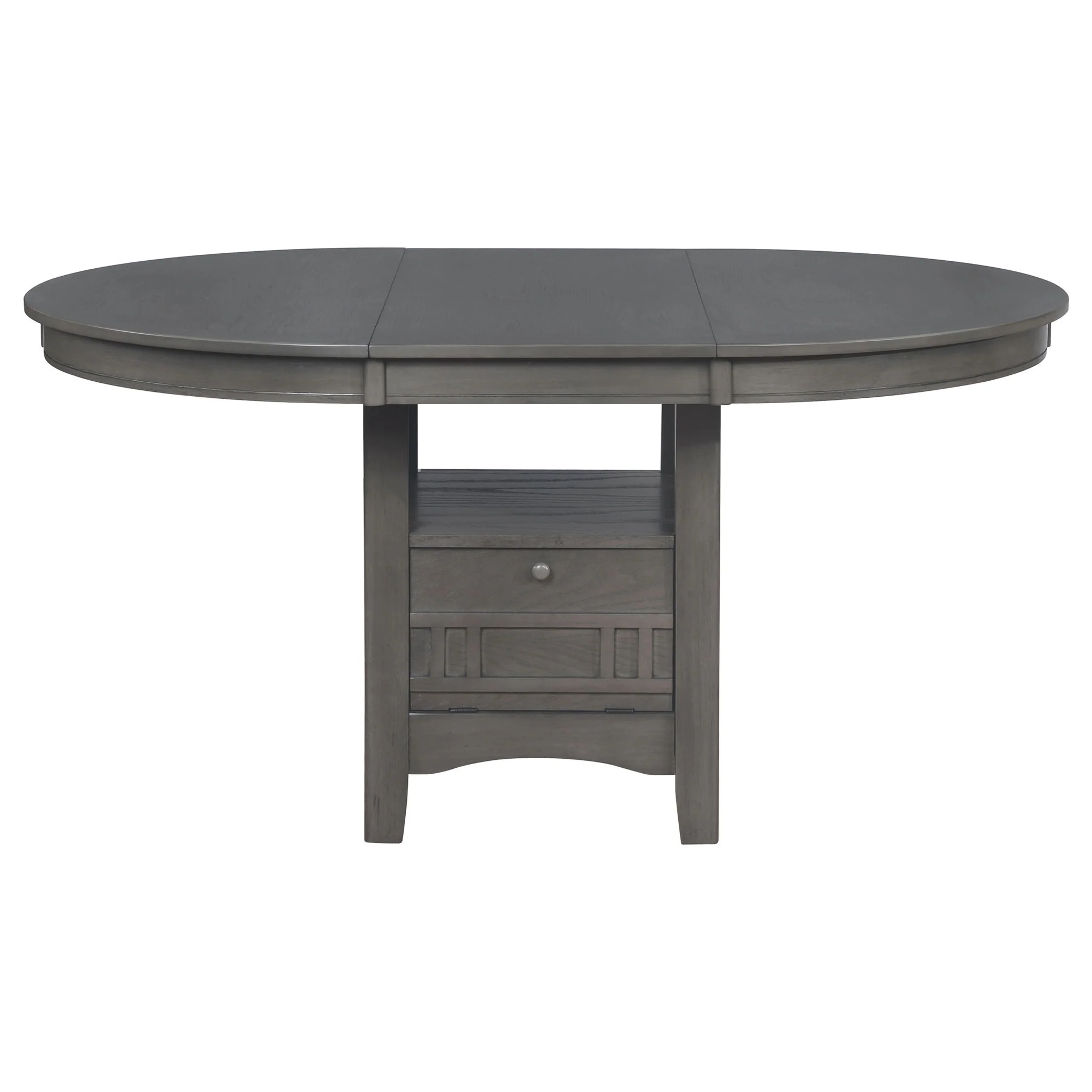 Lavon Oval 60-inch Wood Extension Leaf Dining Table Medium Grey - Image 3