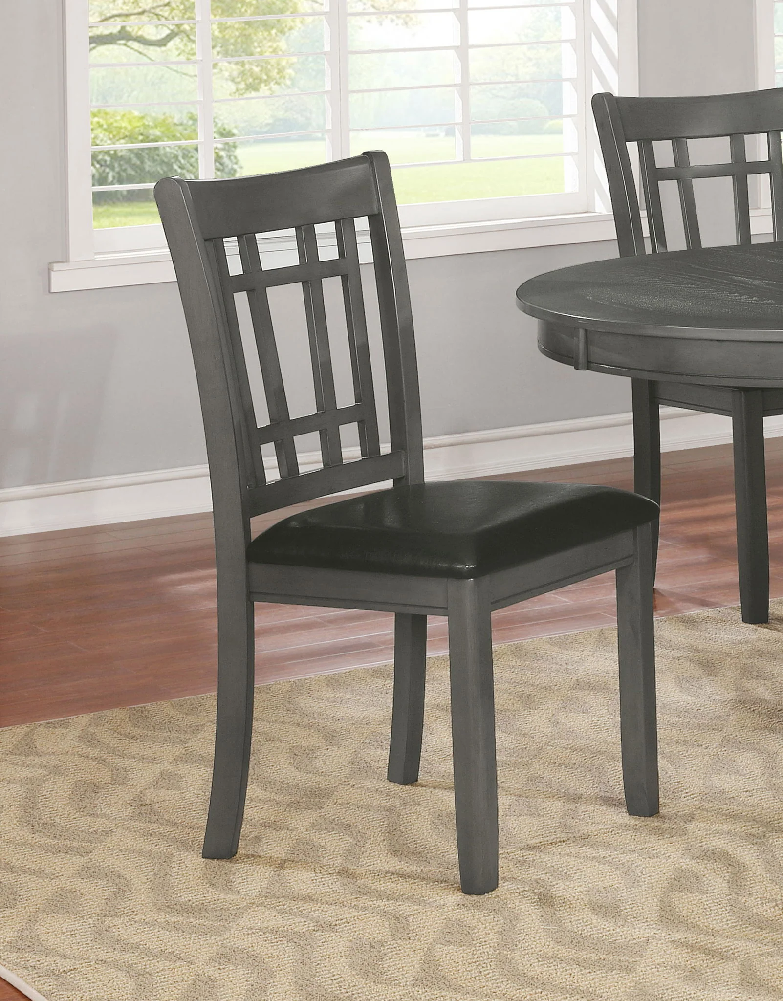 Lavon Wood Dining Side Chair Black and  Medium Grey (Set of 2) - Image 4
